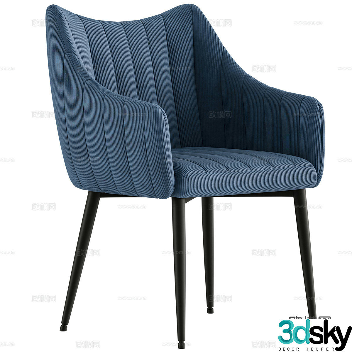 Modern Italian fabric chair 3d model