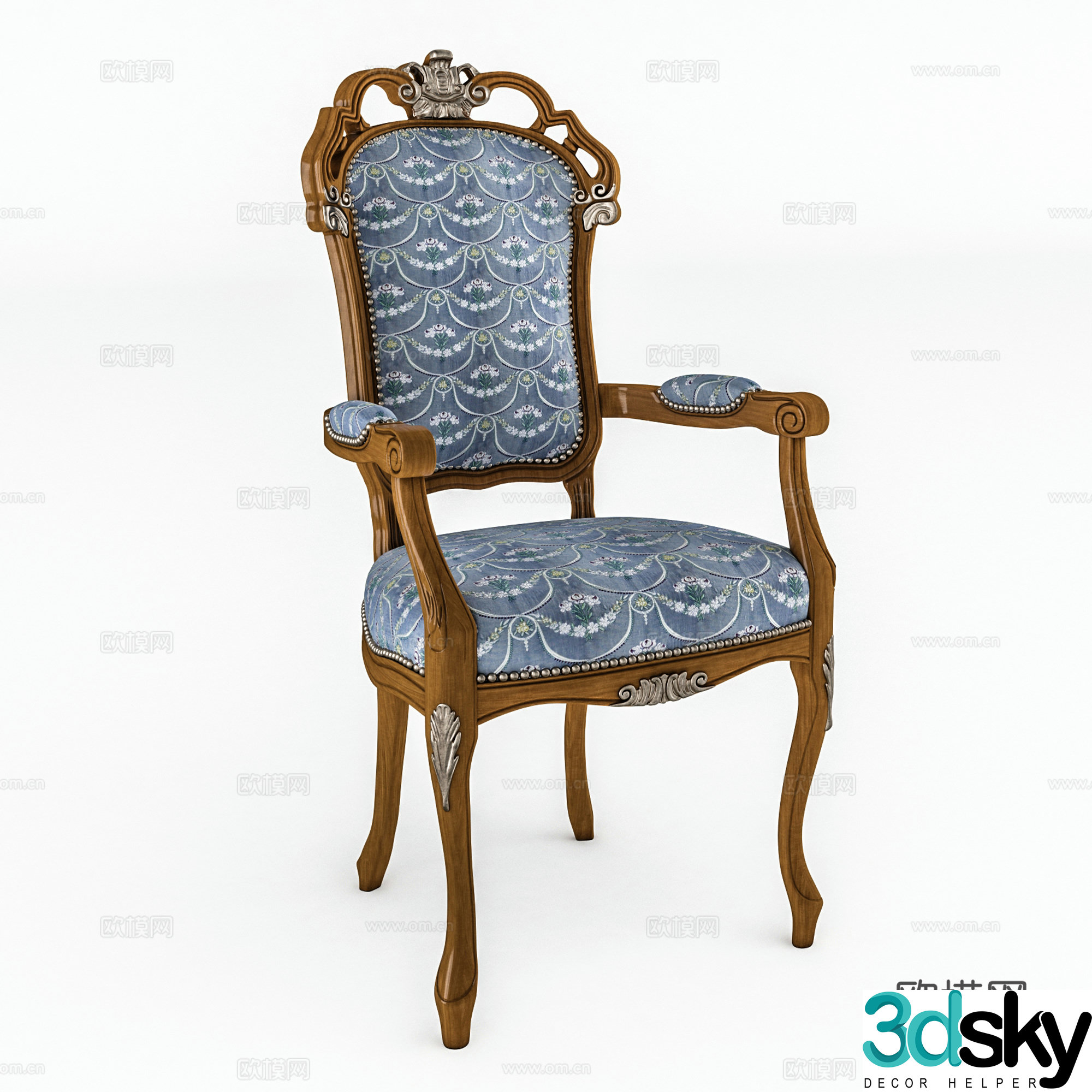 Nordic leisure chair single chair cloth chair book chair dining chair 3d model