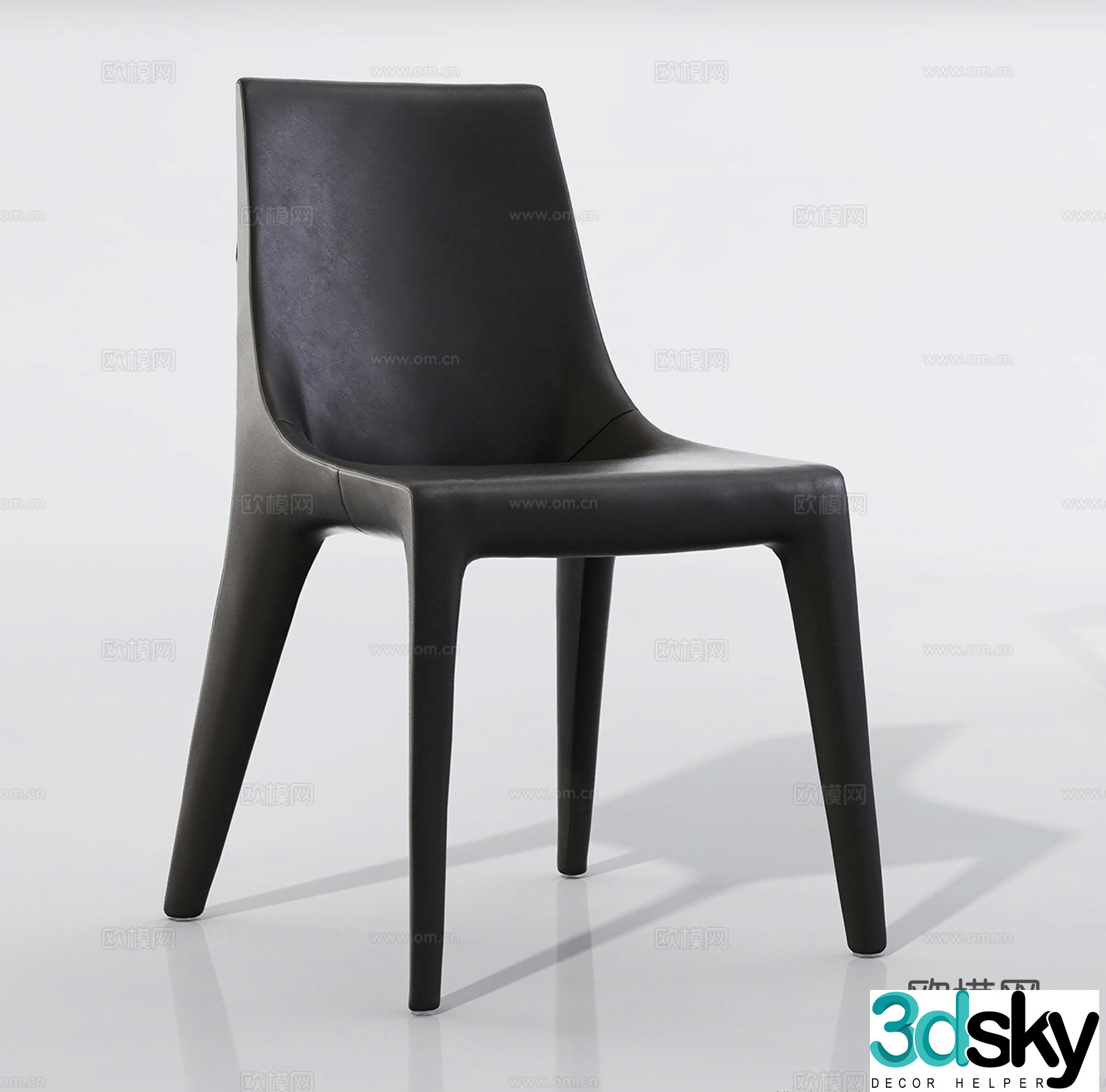 Nordic single chair dining chair leisure chair 3d model