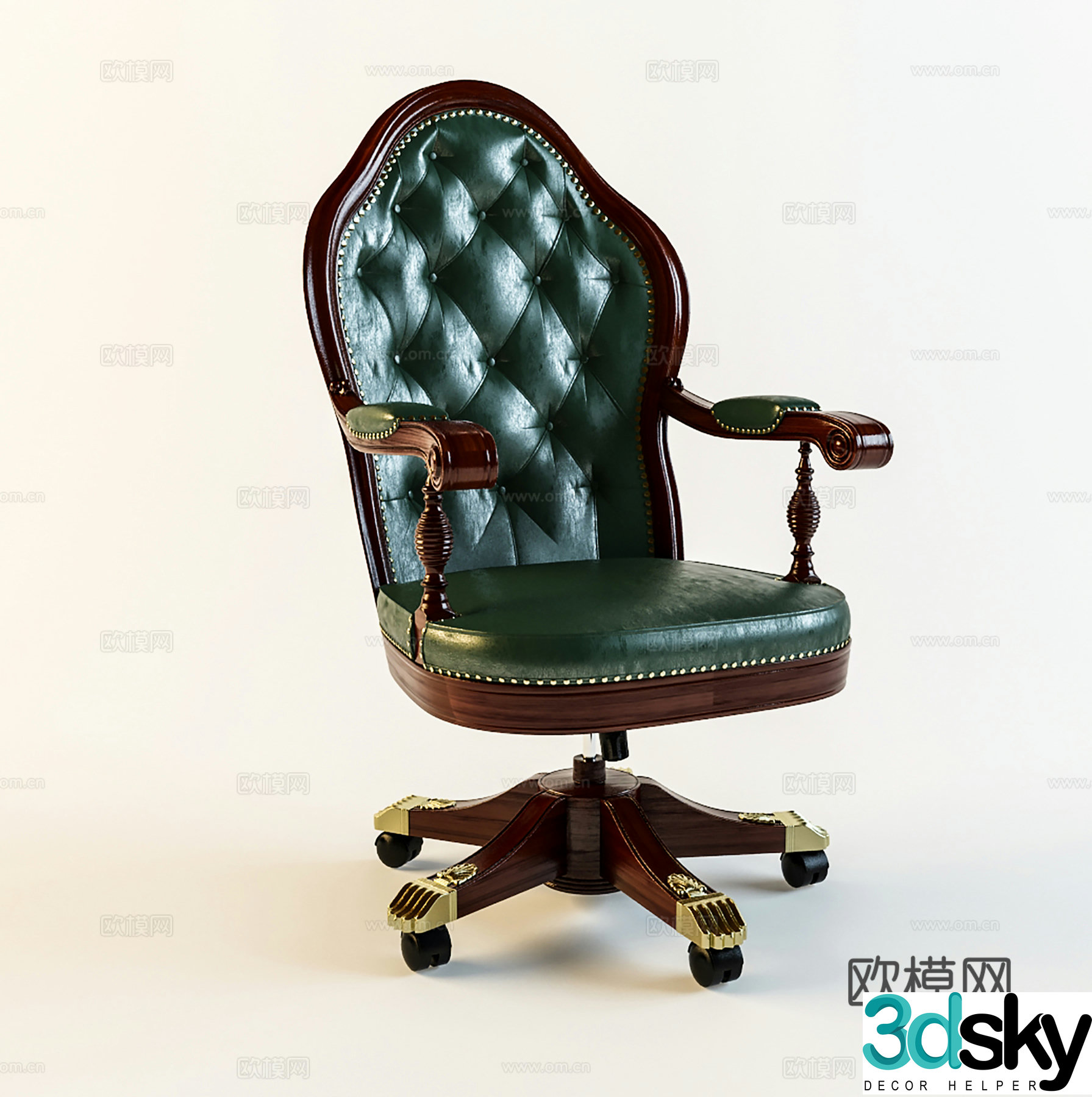 European and American office chair leisure chair staff chair leather chair 3d model