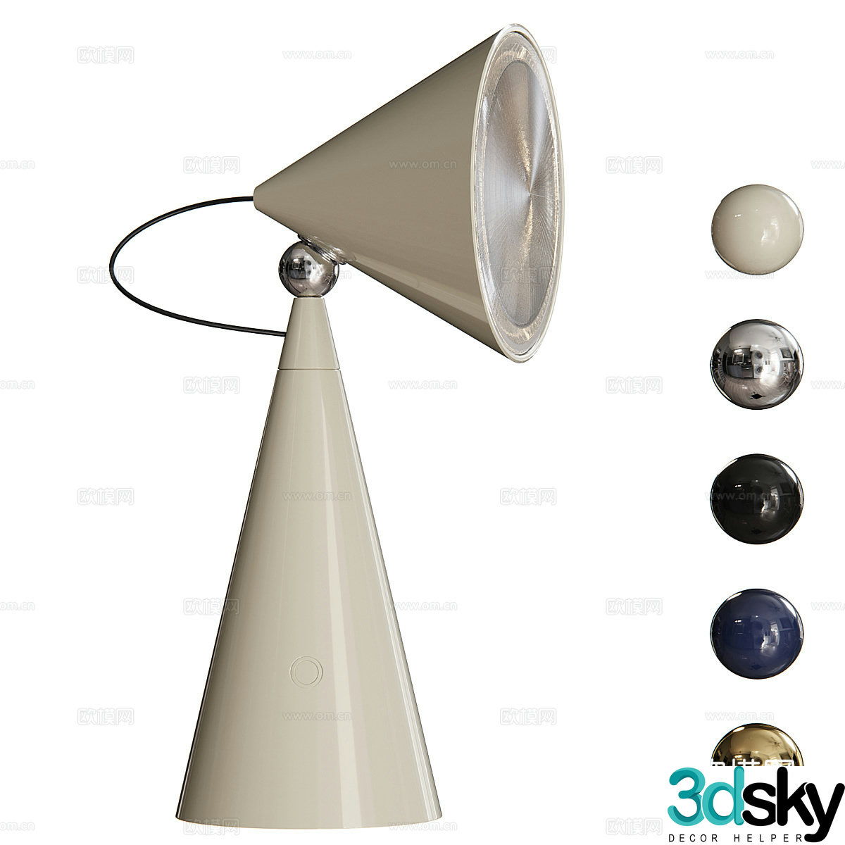 Modern light luxury minimalist portable LED desk lamp 3D model