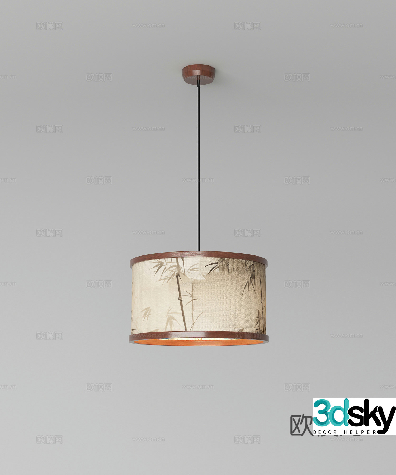 Song style aesthetic chandelier 3d model