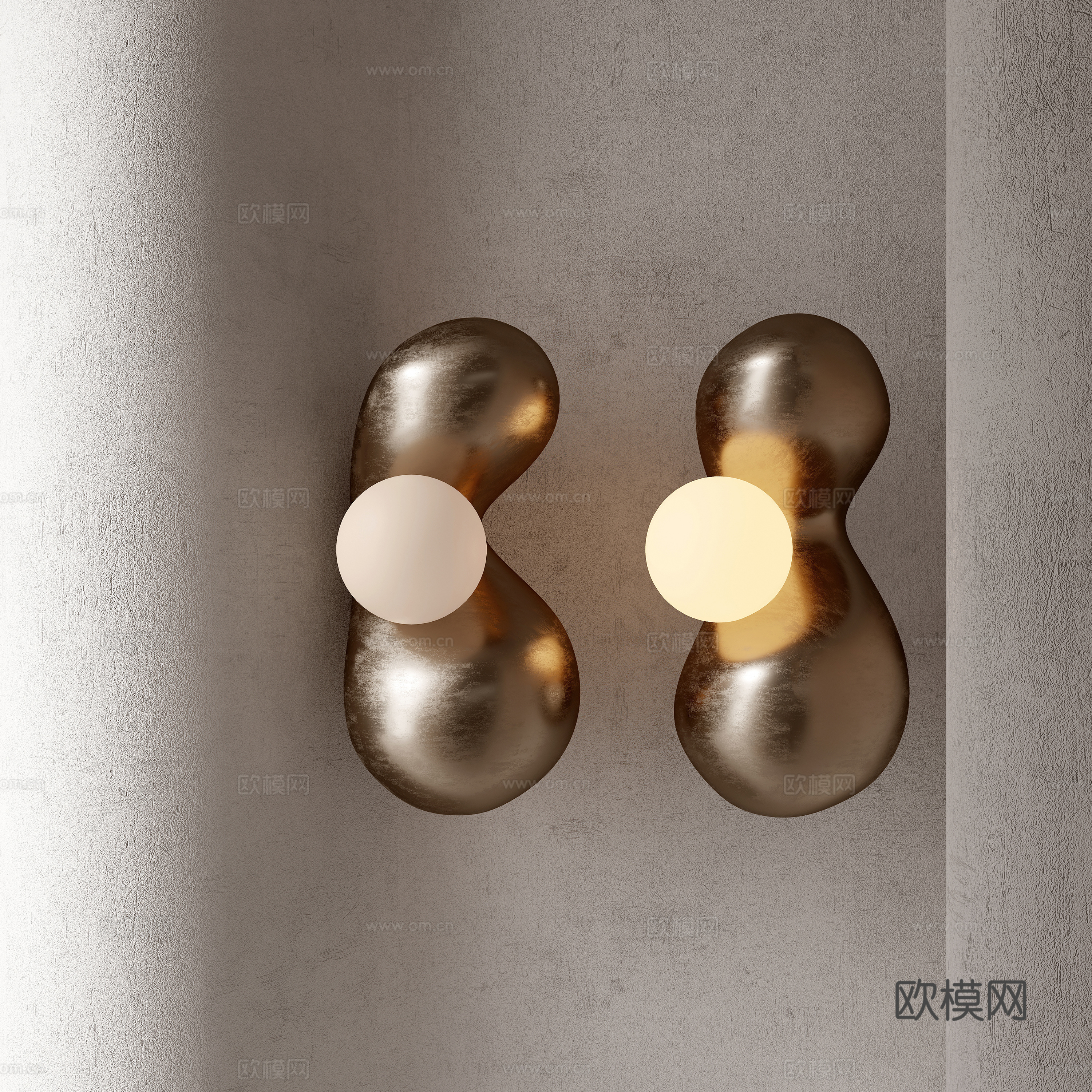 Modern metal wall lamp 3d model