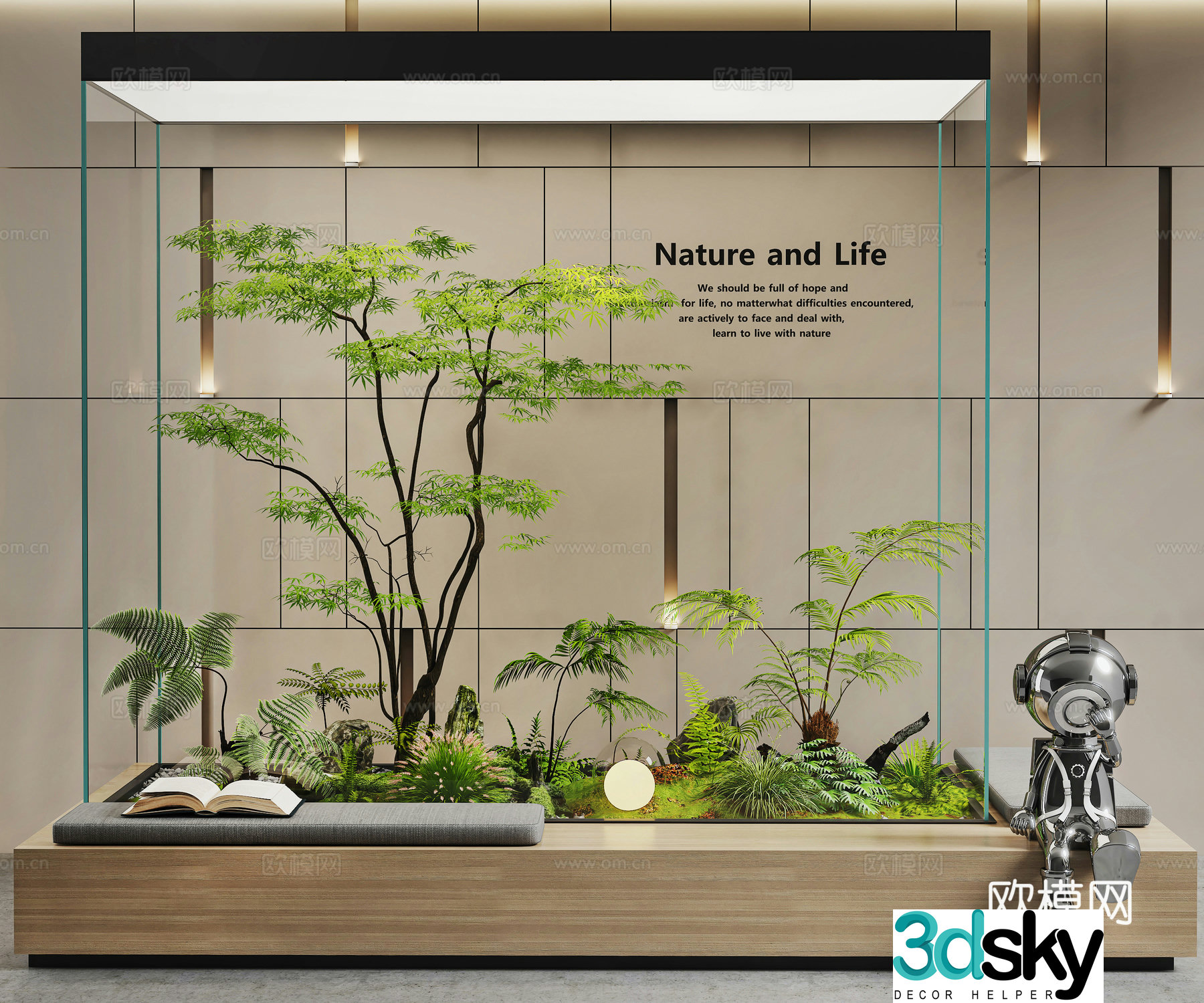 Modern interior landscape Landscape Plant booth rest area Plant landscaping Garden landscape 3D model
