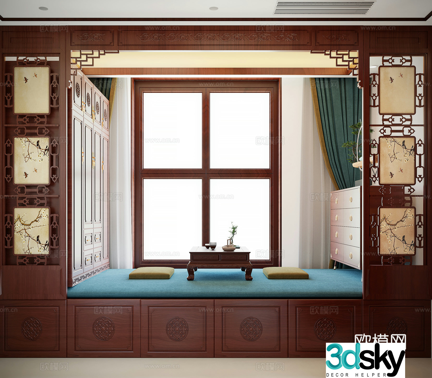 Chinese classical bedroom warming 3D model