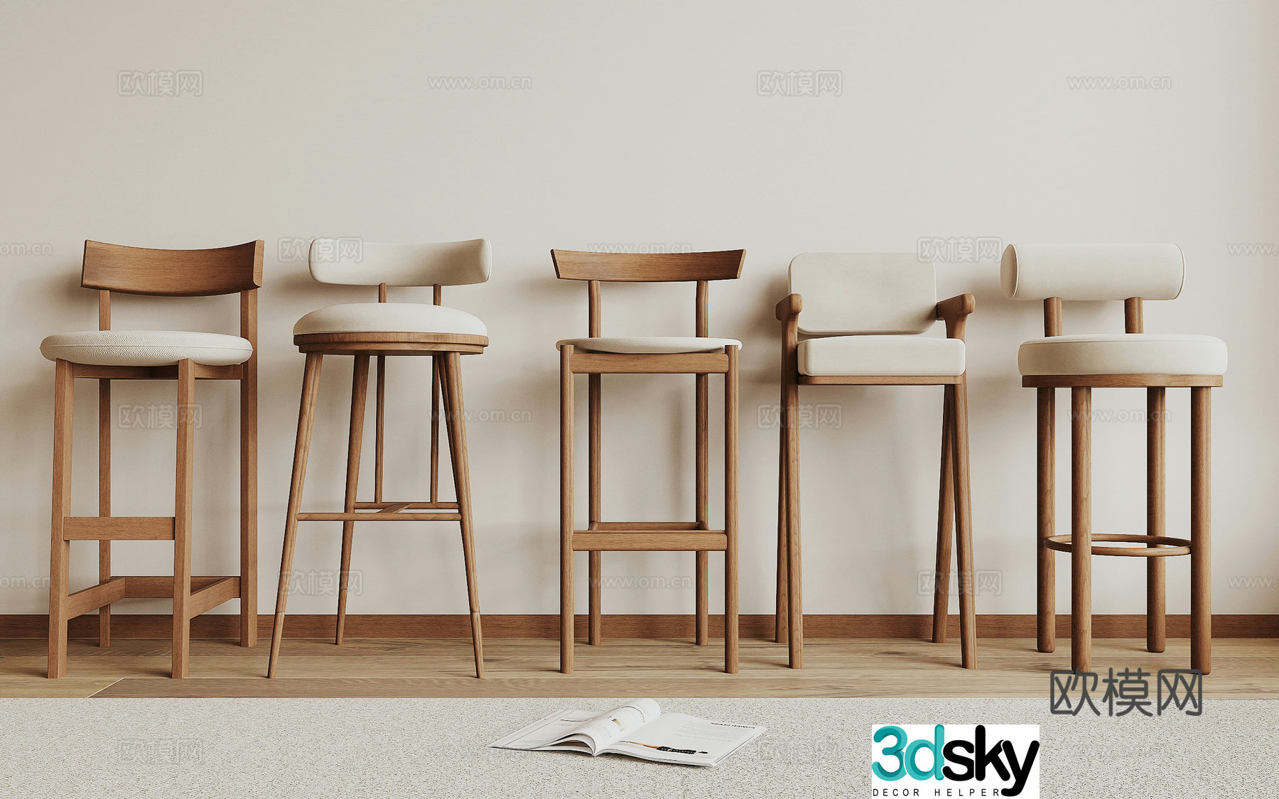 Modern bar chair 3d model