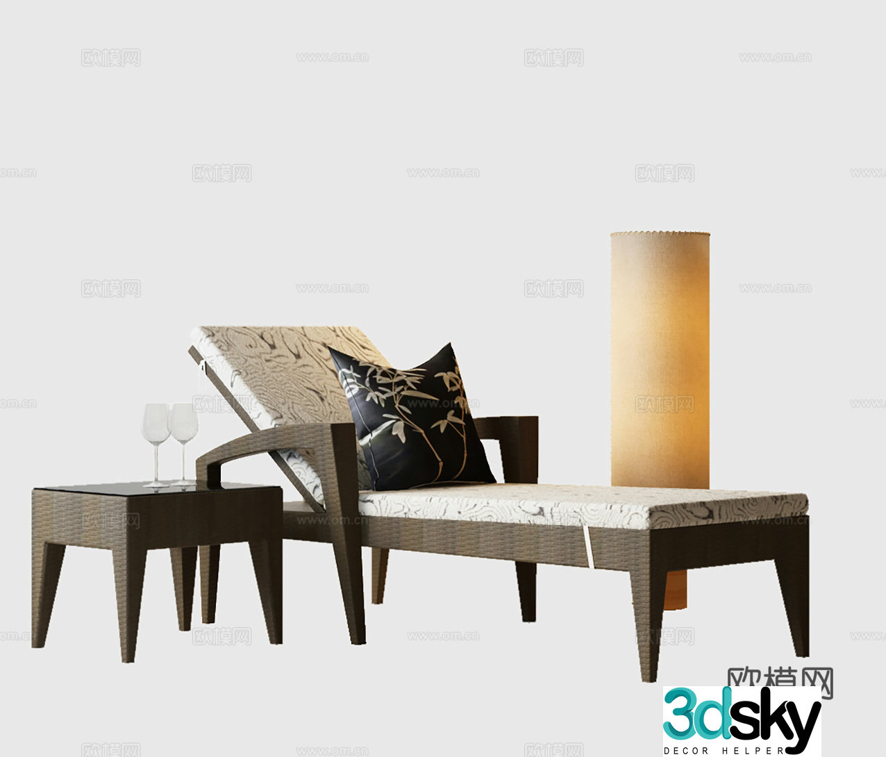 Modern outdoor chair Modern Italian outdoor chair Desk lamp Floor lamp 3d model