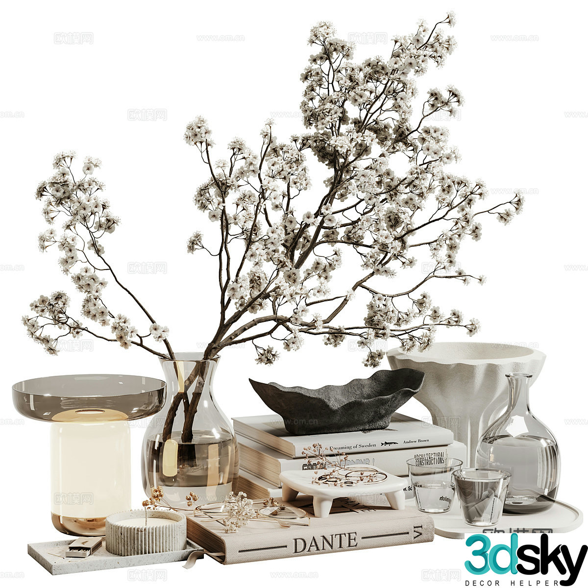 New Chinese light luxury jewelry ornament combination 3D model