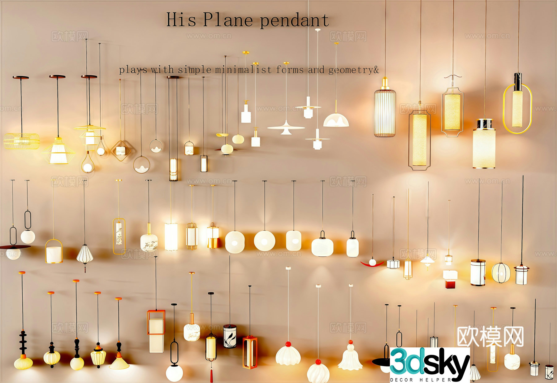 New Chinese style modern Song style small chandelier bedside chandelier background wall chandelier 3D model