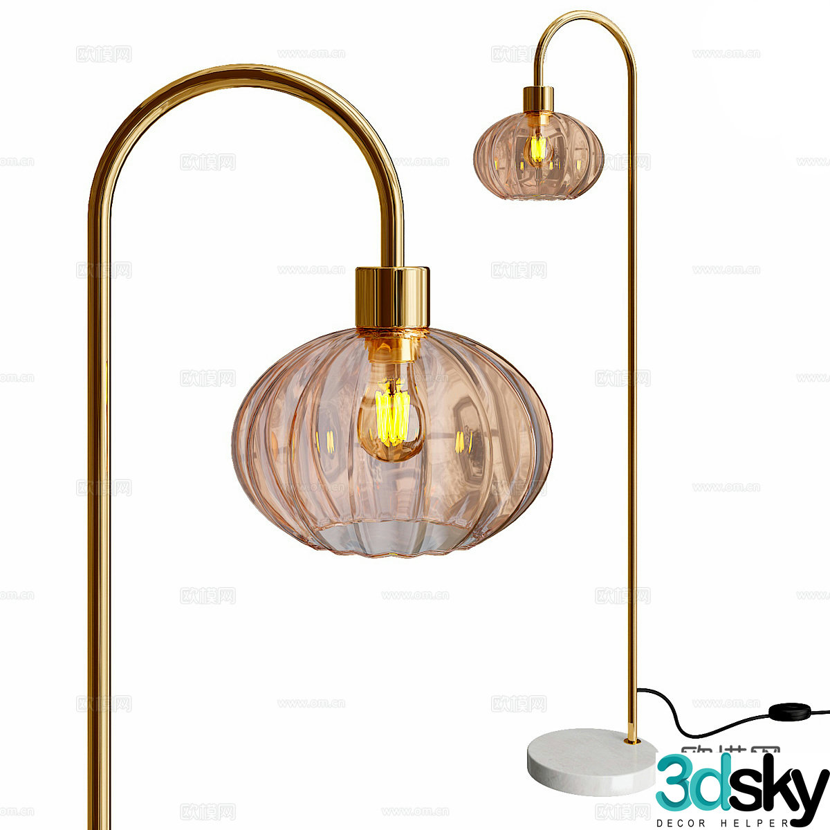 Modern light luxury floor lamp 3d model