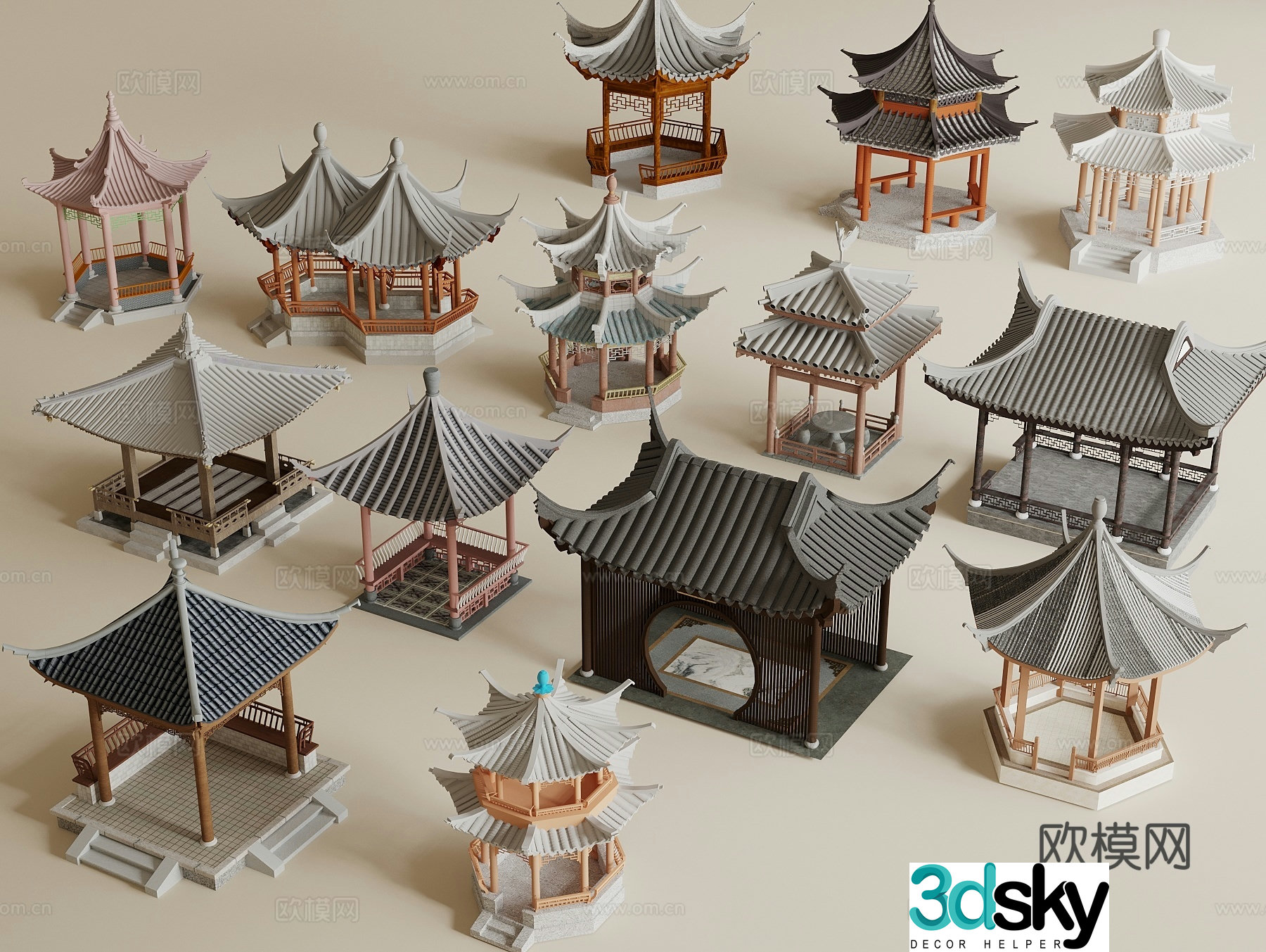 New Chinese-style landscape pavilion pavilion pavilion pavilion 3D model