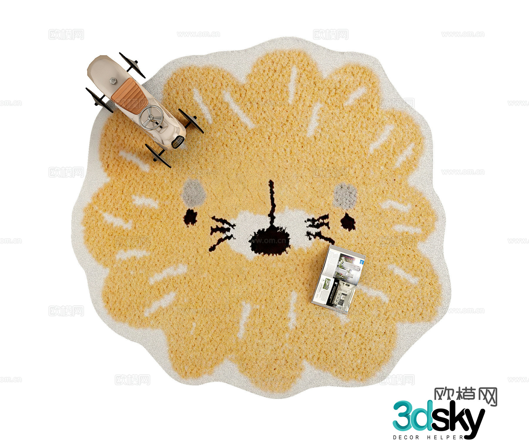 Children’s room bedroom irregular carpet Children’s carpet 3d model