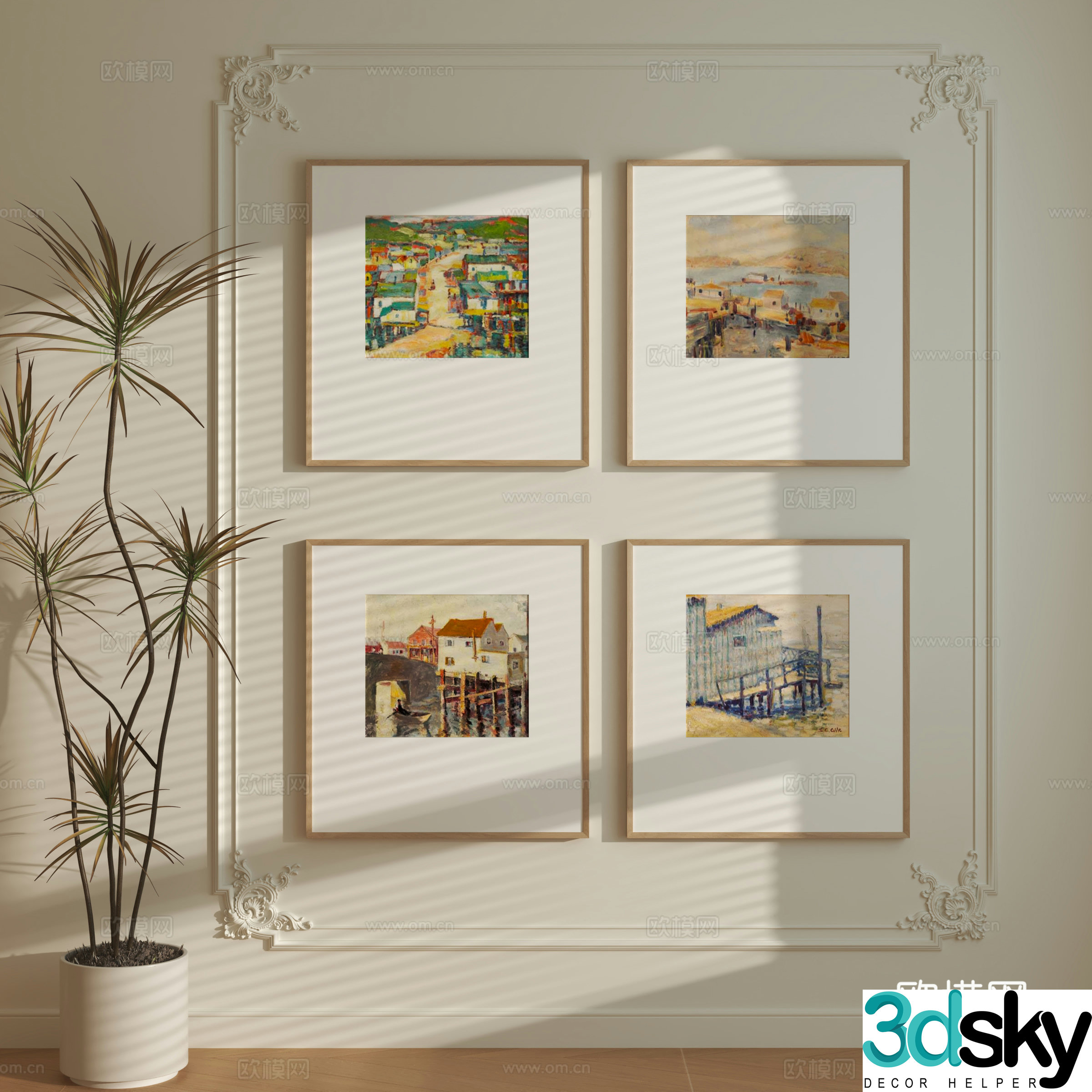 Modern photo wall 3d model