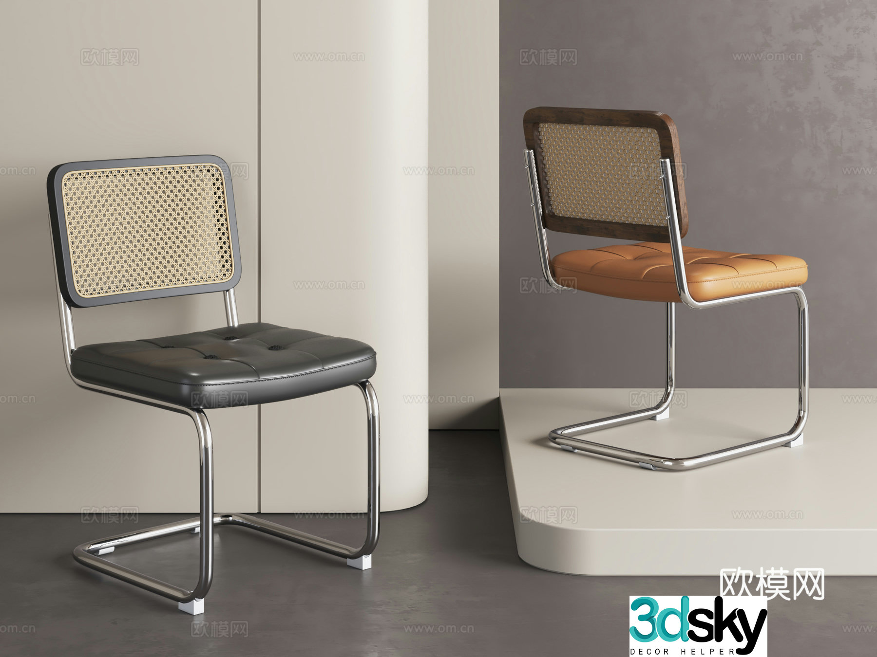 Middle style dining chair retro style chair Wasabi style single chair Office chair Desk chair 3d model
