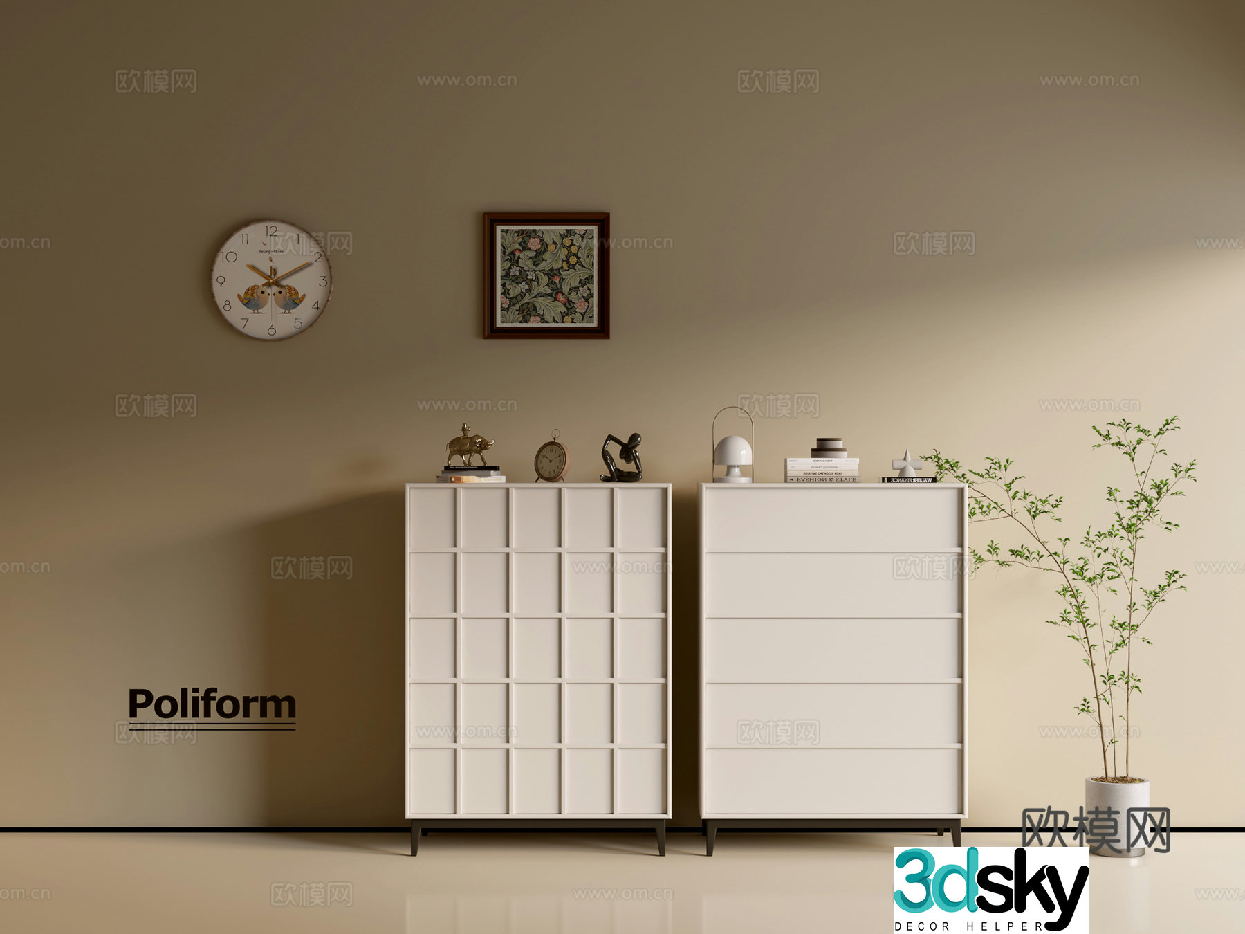 Modern cream wind chest of cabinet ins wind minimalist wind cabinet whole cabinet sideboard balcony cabinet 3d model