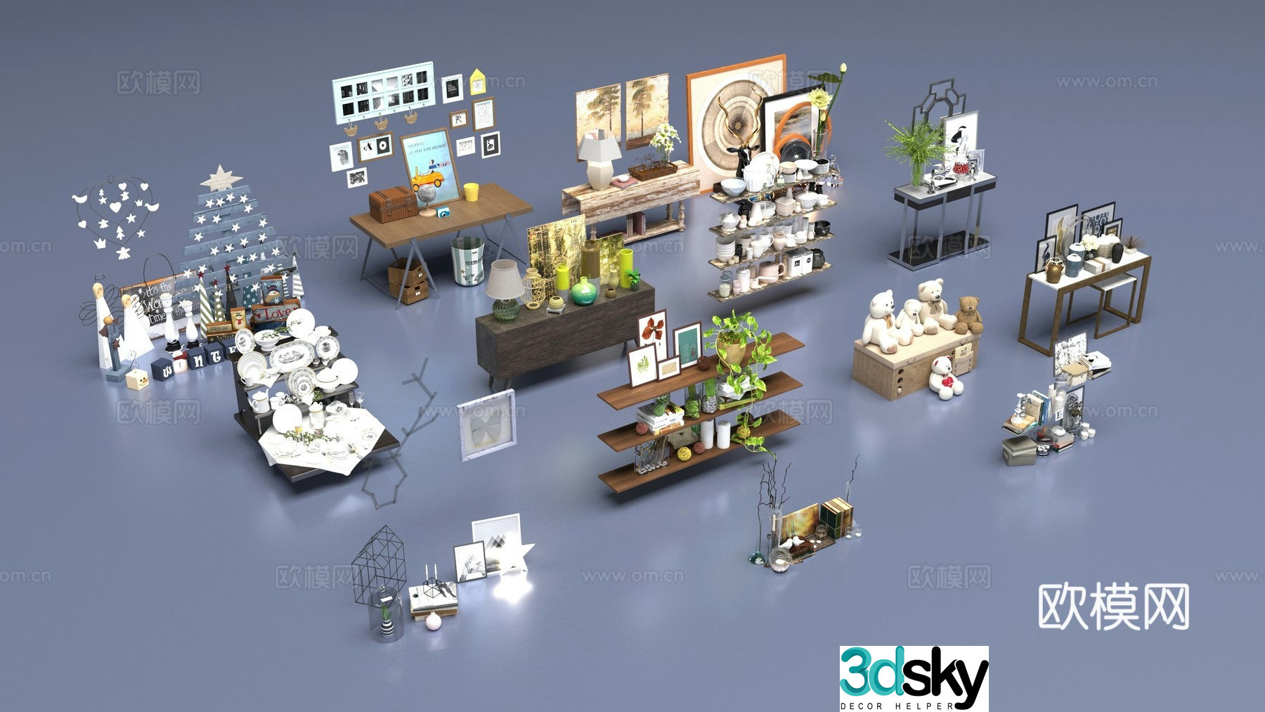 Modern interior decoration 3d model