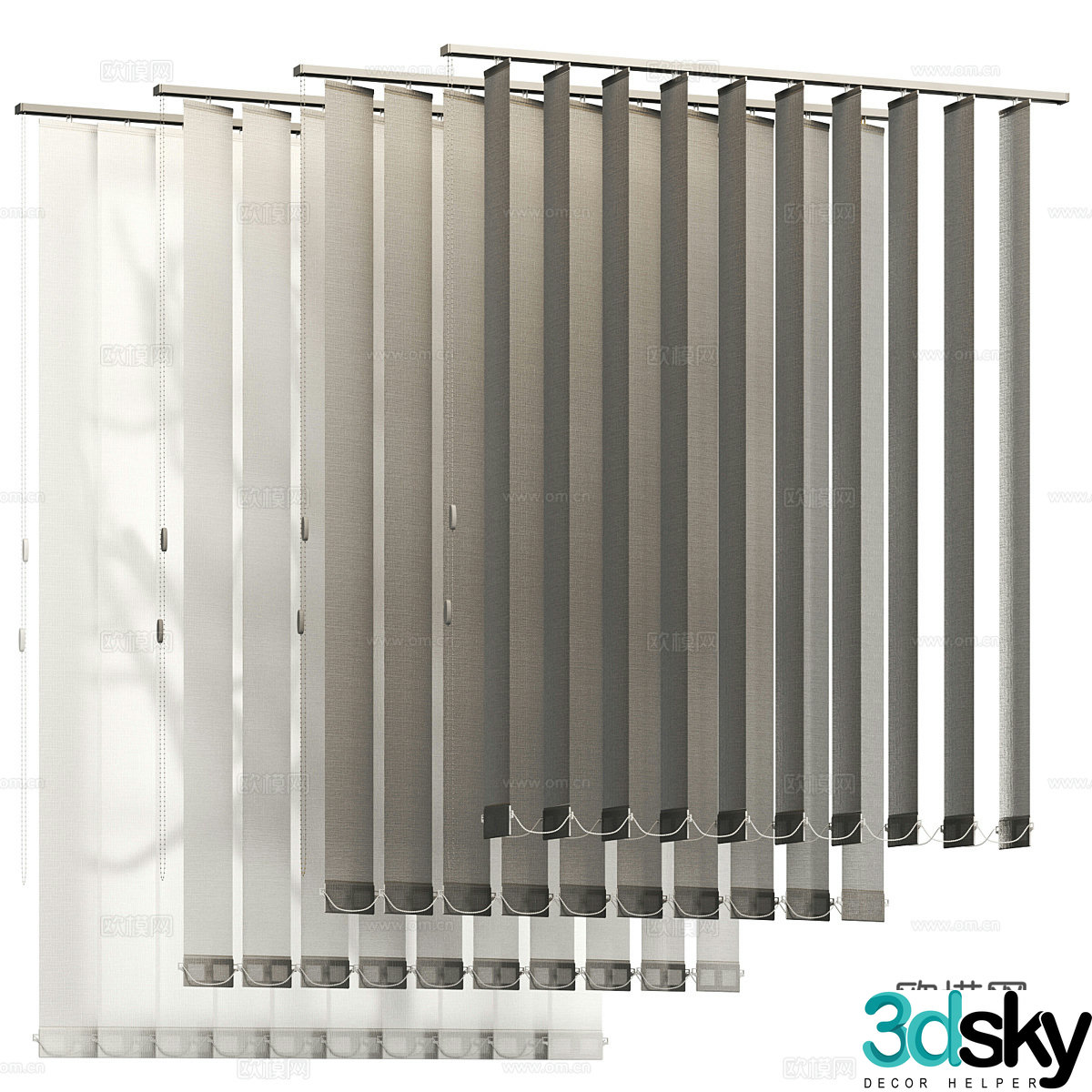 Modern Italian fabric dream curtain venetian blind 3d model