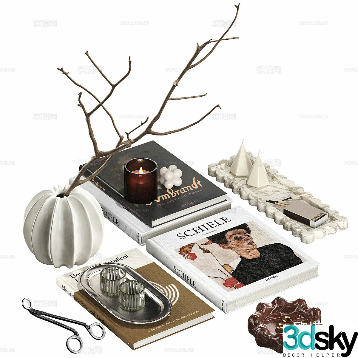 New Chinese style medieval ornament combination 3D model