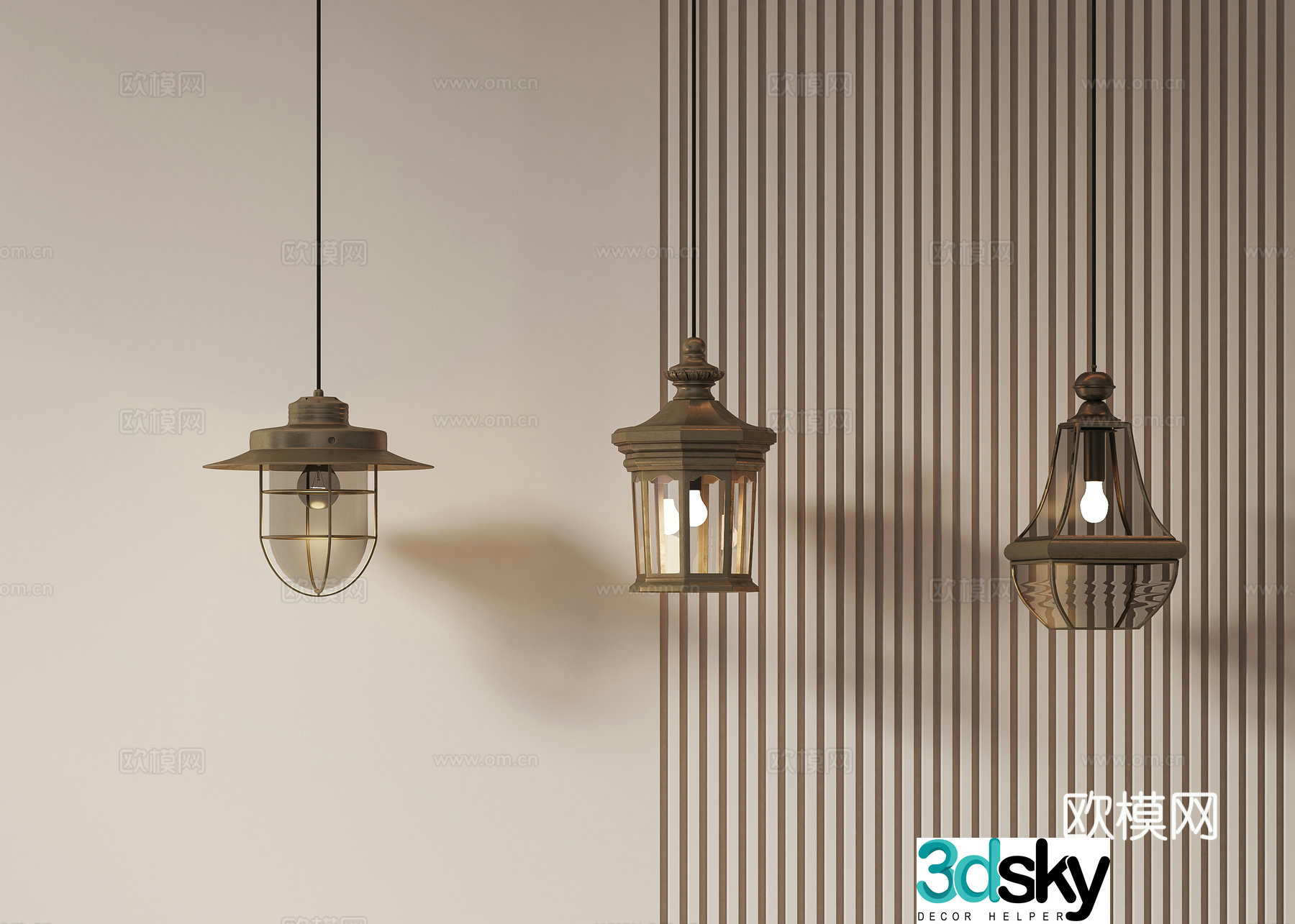 Retro small chandelier 3d model