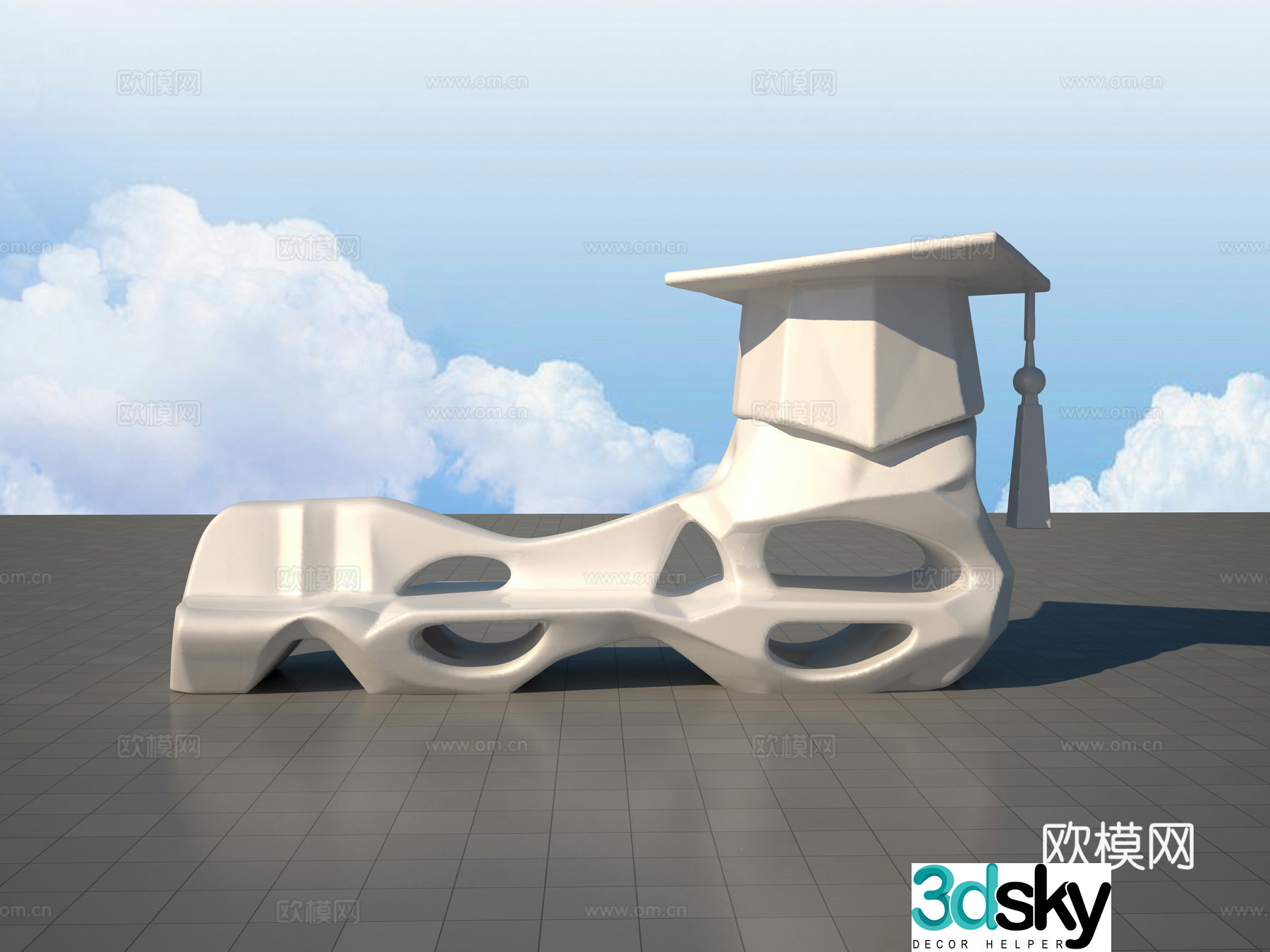 Doctor’s hat art stool 3d model