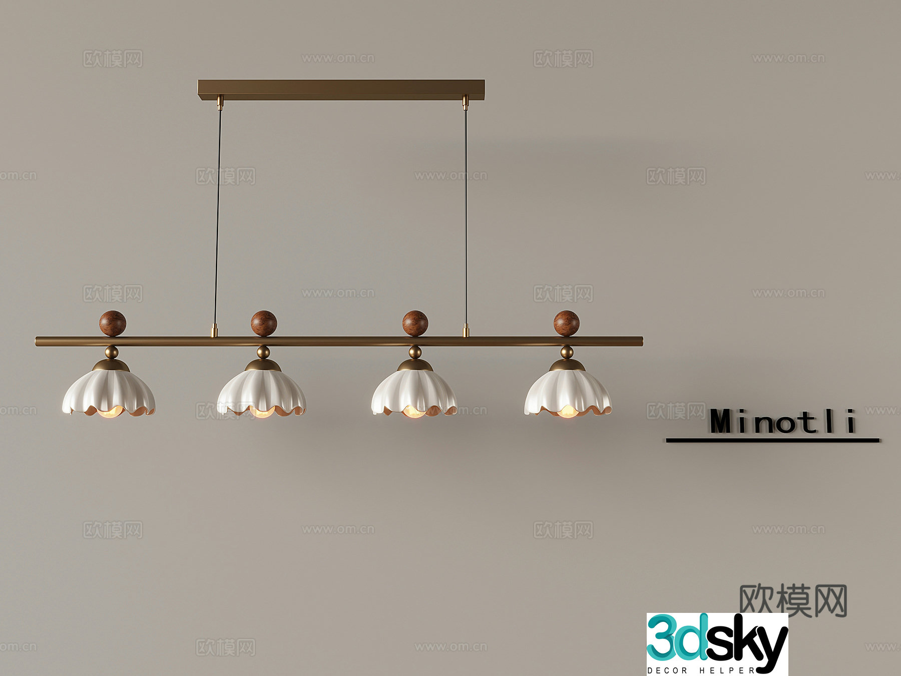 Medium style restaurant chandeliers French lily of the valley flower chandeliers Wasabi retro chandeliers 3D model