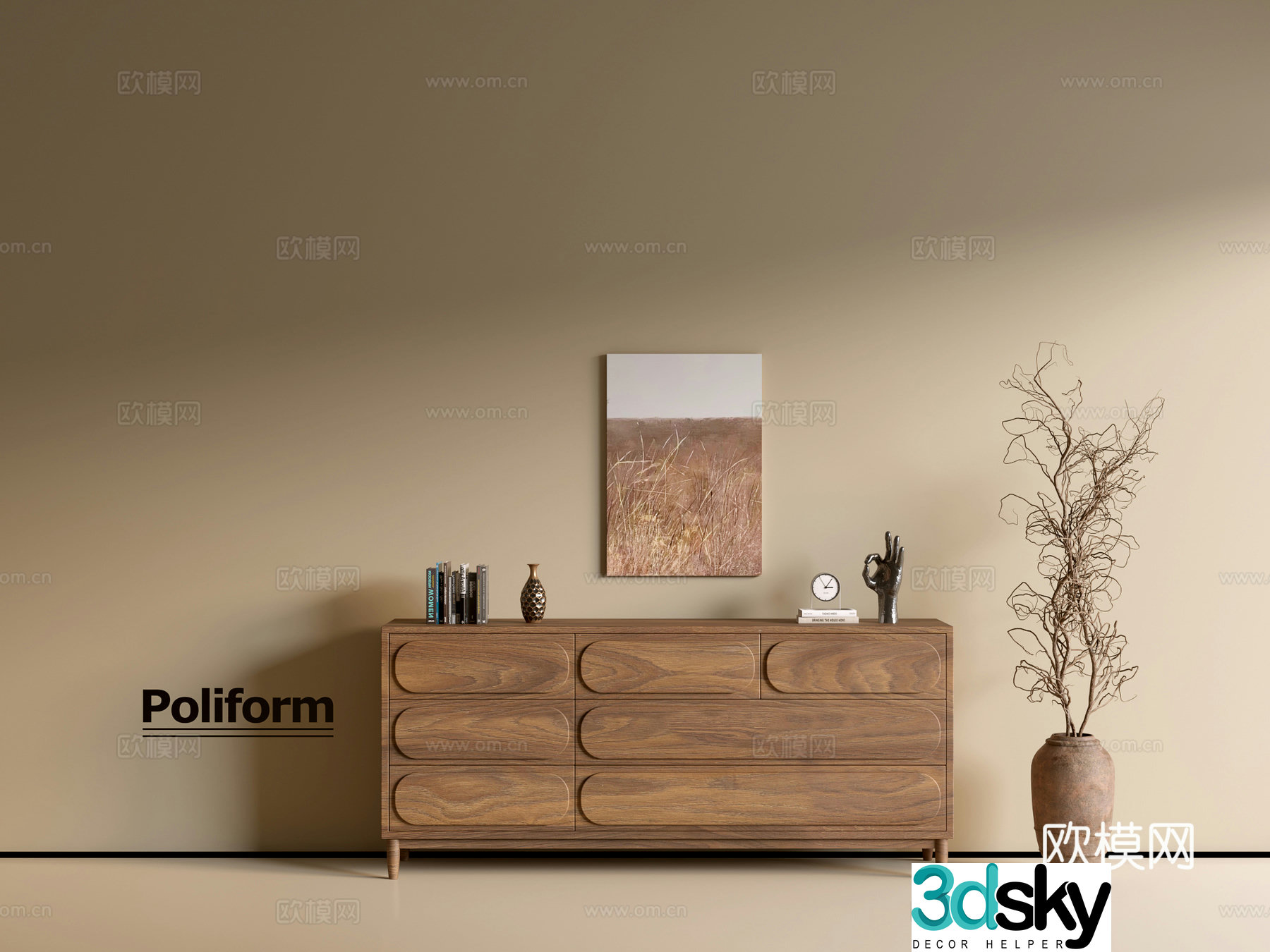 Modern wood grain cabinet ins wind minimalist wind cabinet whole cabinet sideboard balcony cabinet storage 3D model