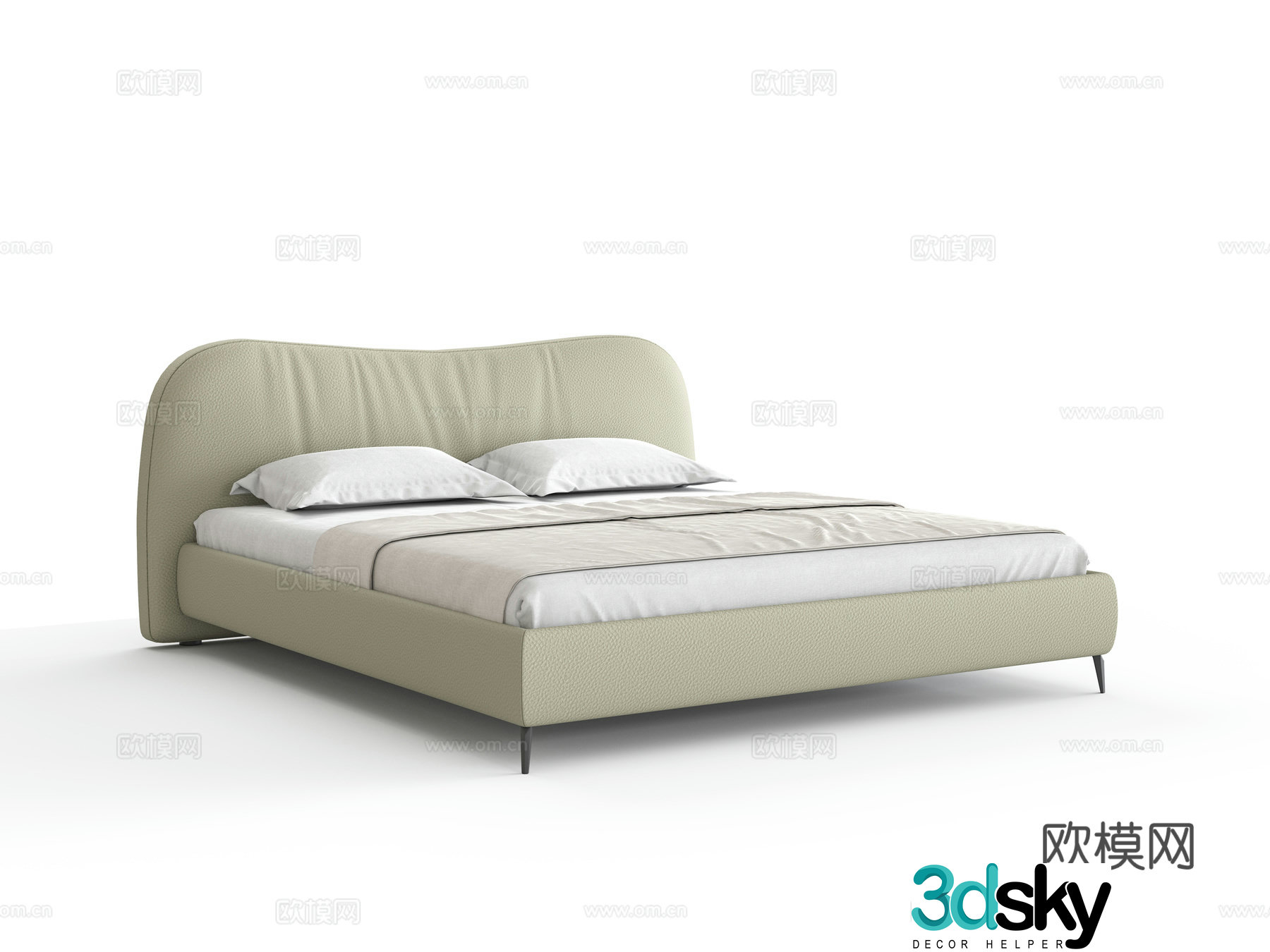 Double bed 3d model