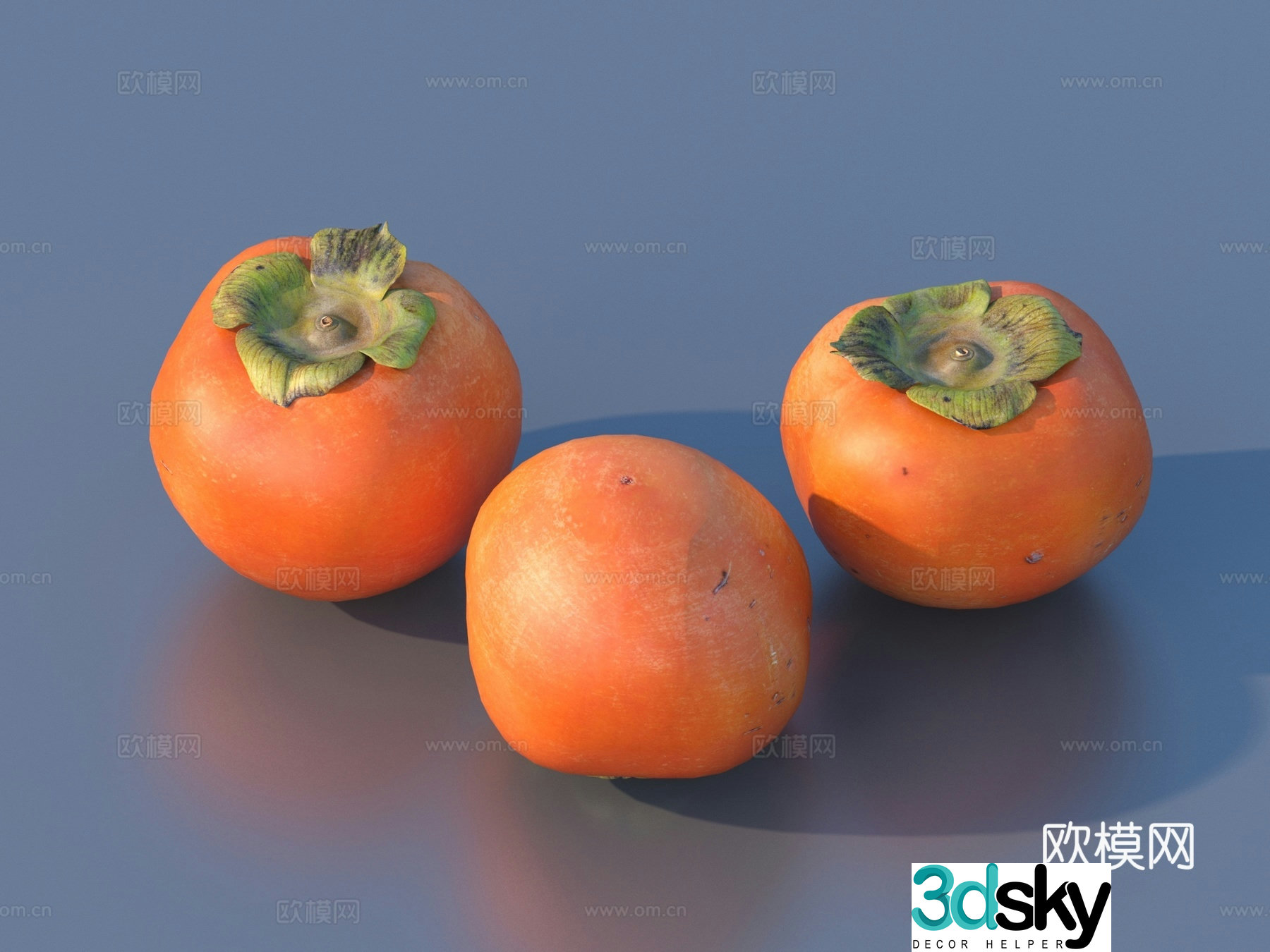 Persimmon fruit 3d model