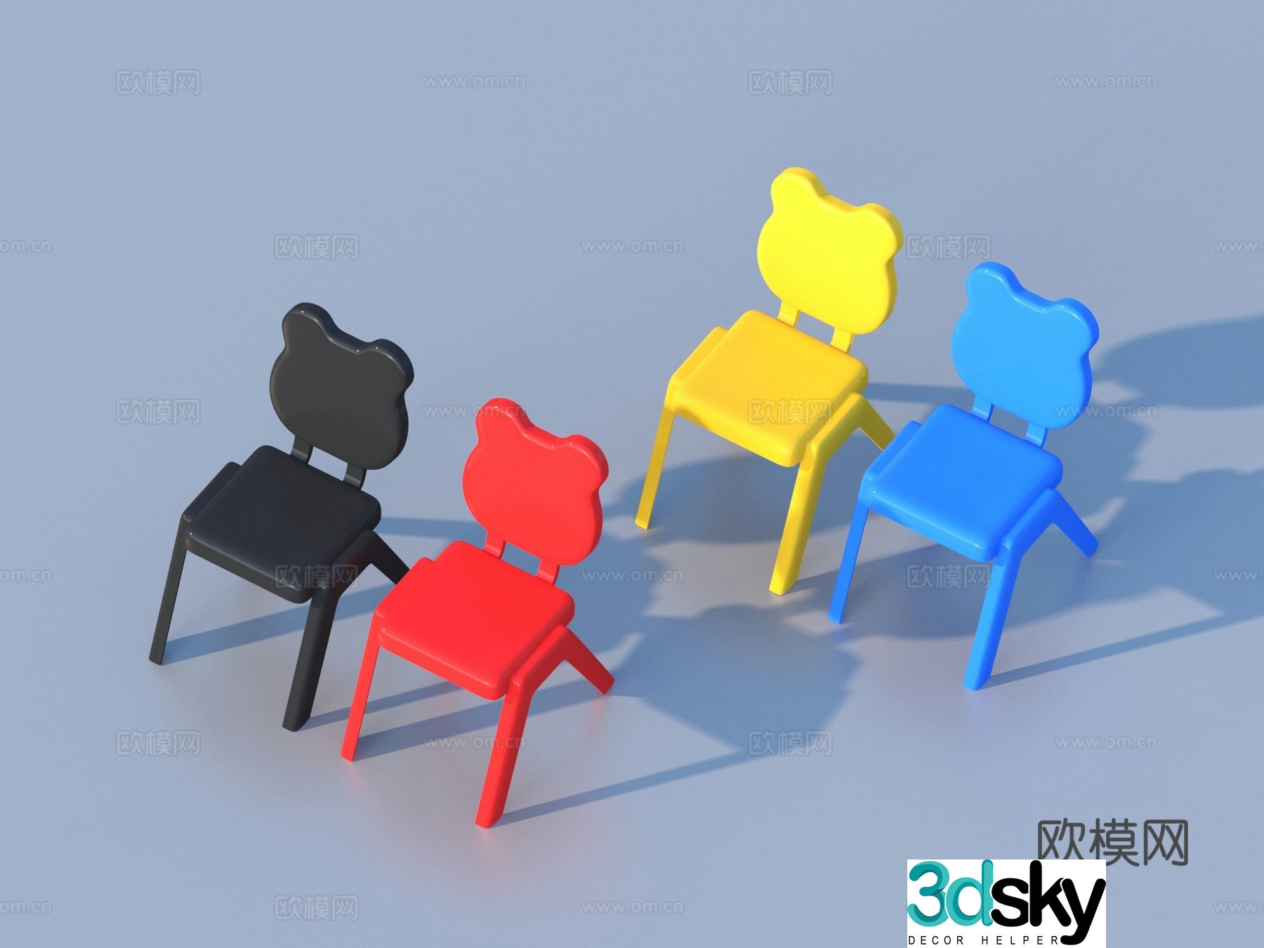 Stool Plastic Stool 3D Model