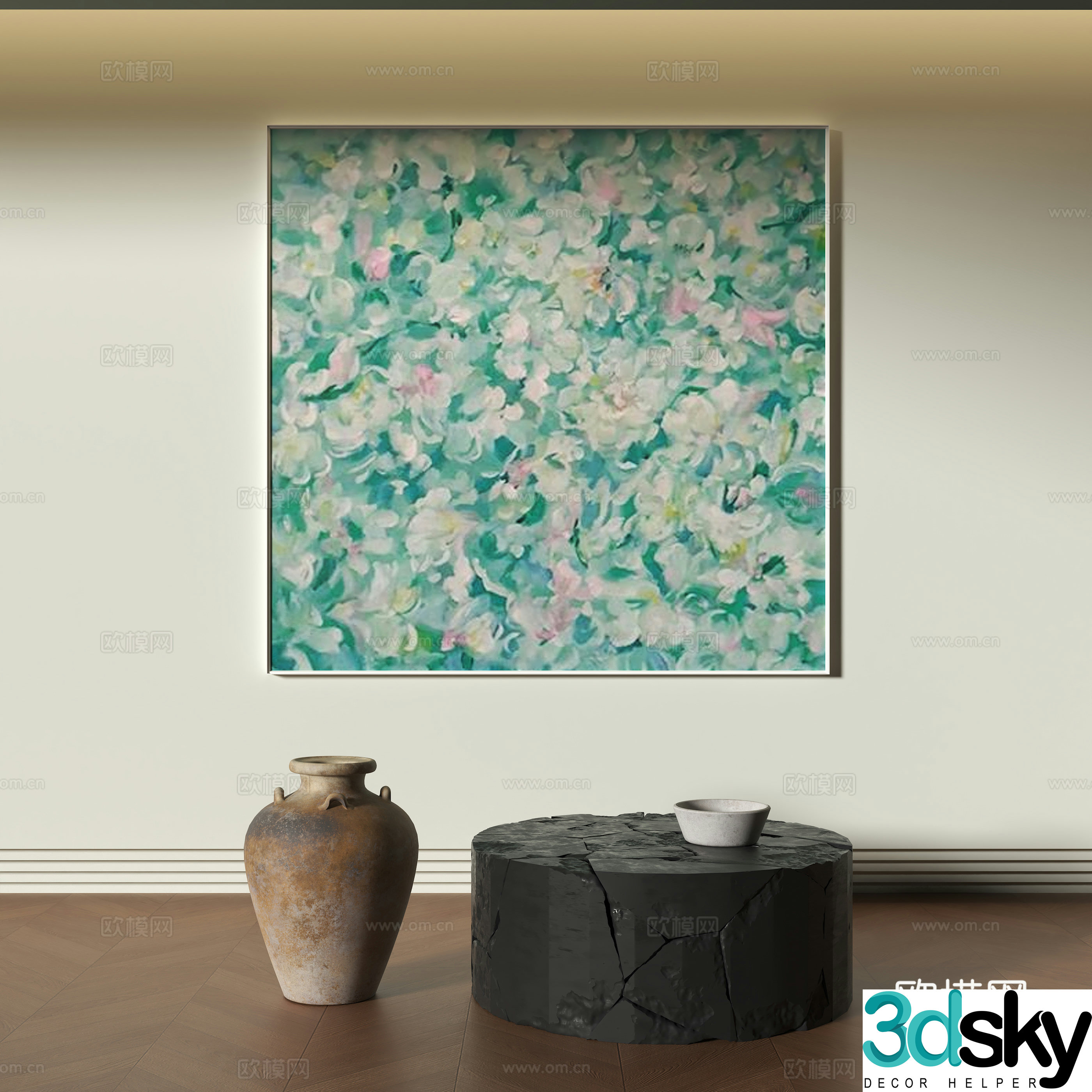 Wasabi wind decorative hanging painting 3d model