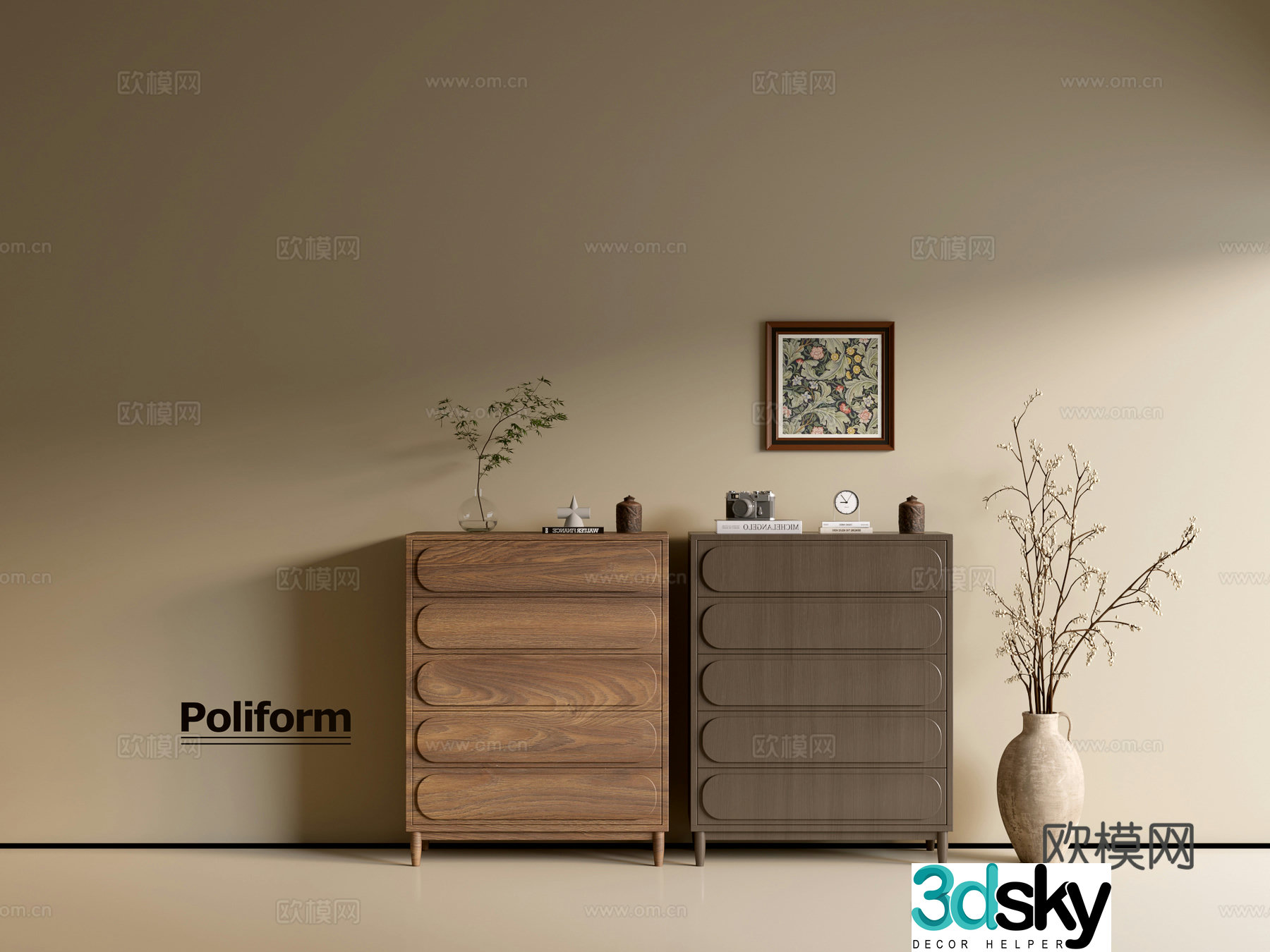 Modern wood grain cabinet ins wind minimalist wind cabinet whole cabinet sideboard balcony cabinet storage 3D model