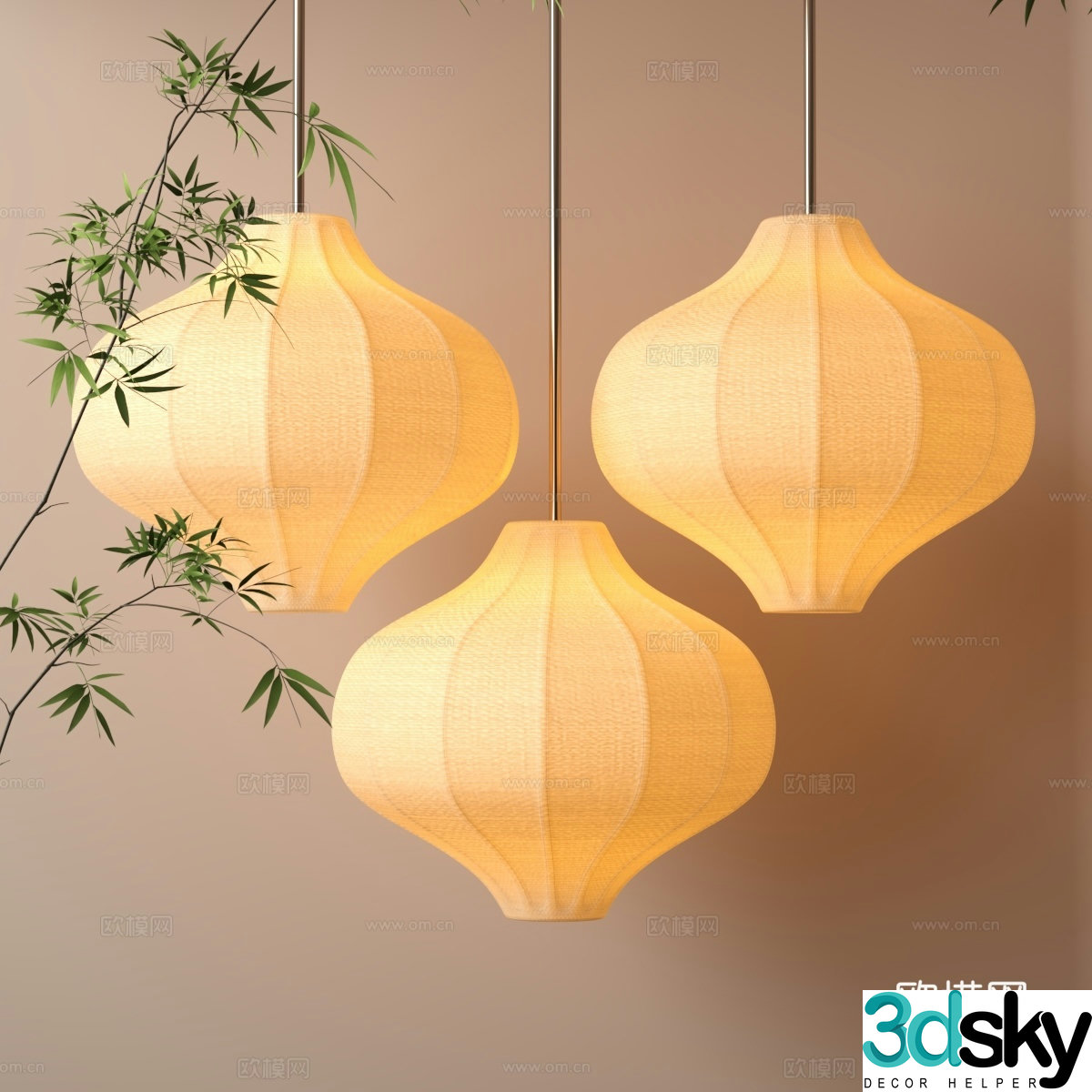 Lantern chandelier 3d model