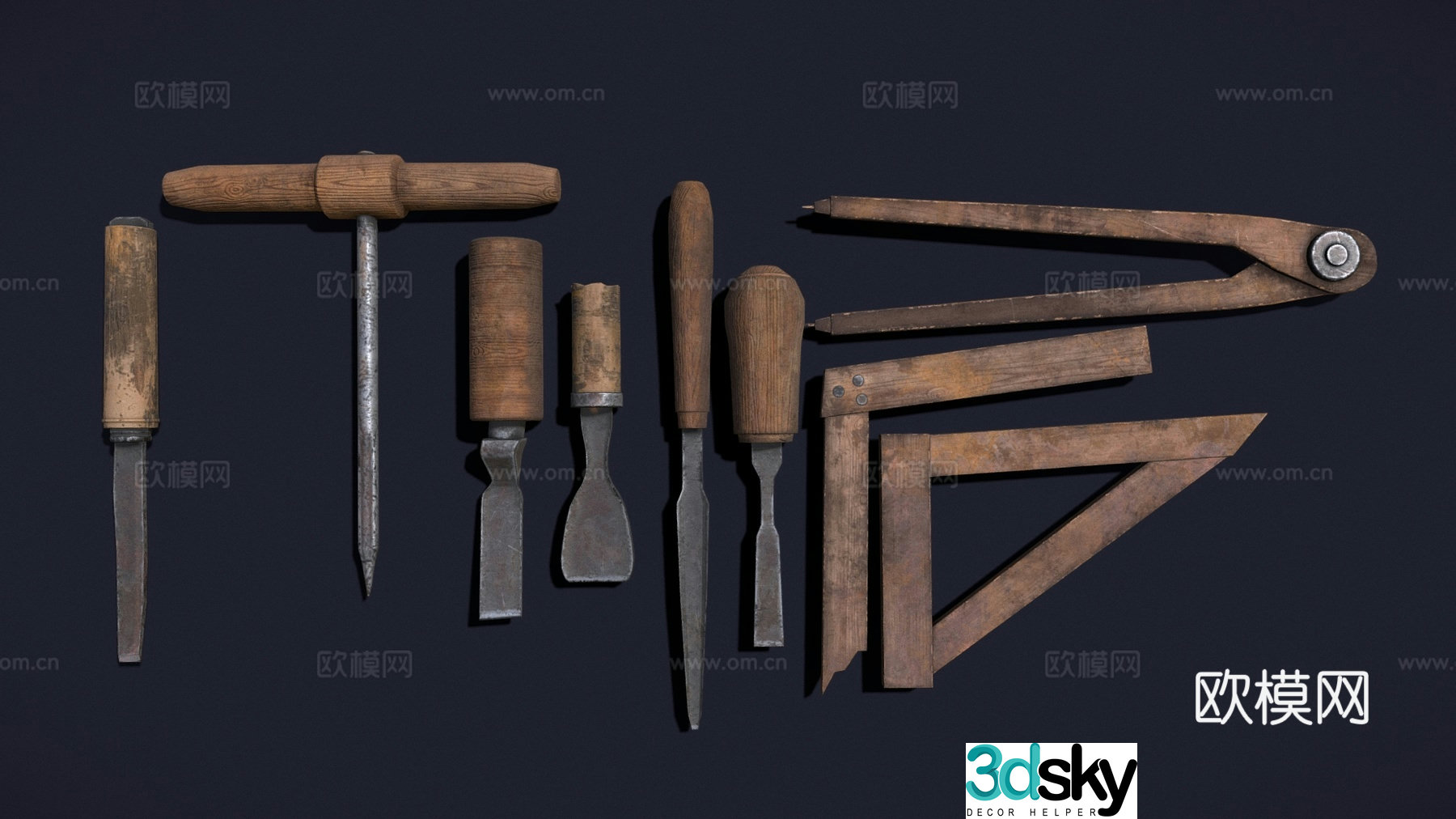 Hardware tools woodworking tools hand tools 3d model