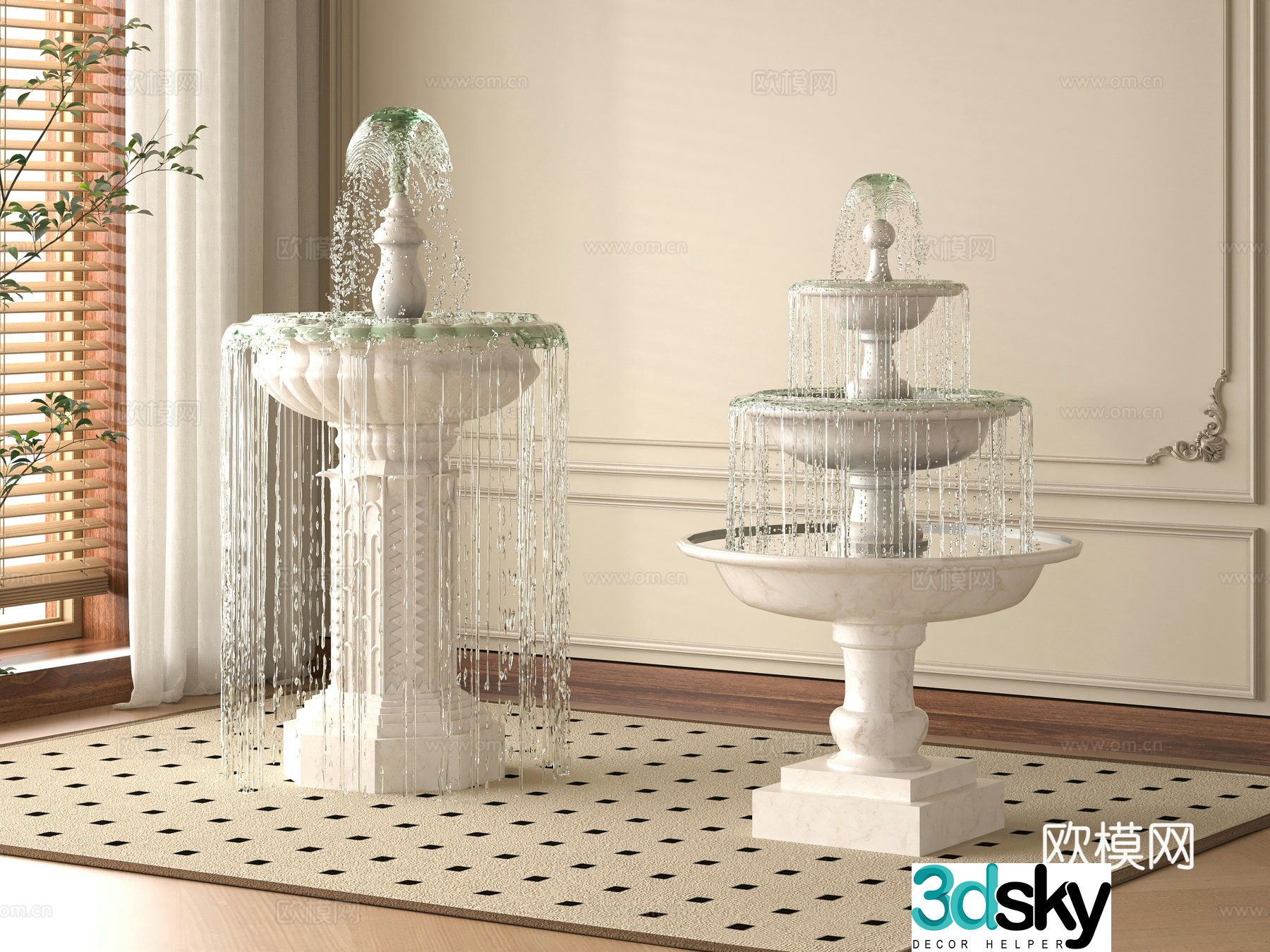 Modern fountain 3d model