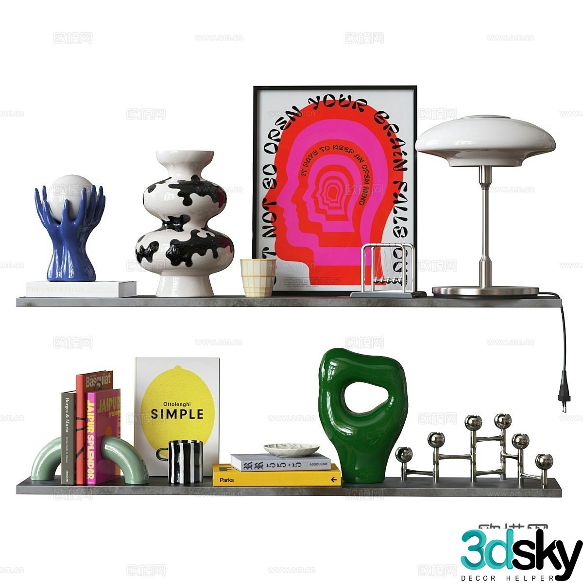 Modern decorative ornament combination 3d model