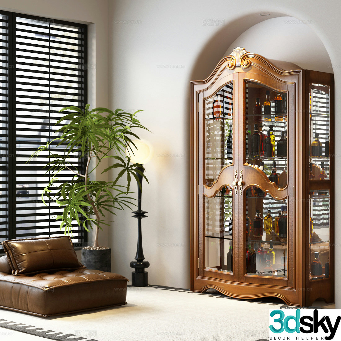 American wine cabinet French wine cabinet French medieval wine cabinet American wine cabinet 3D model