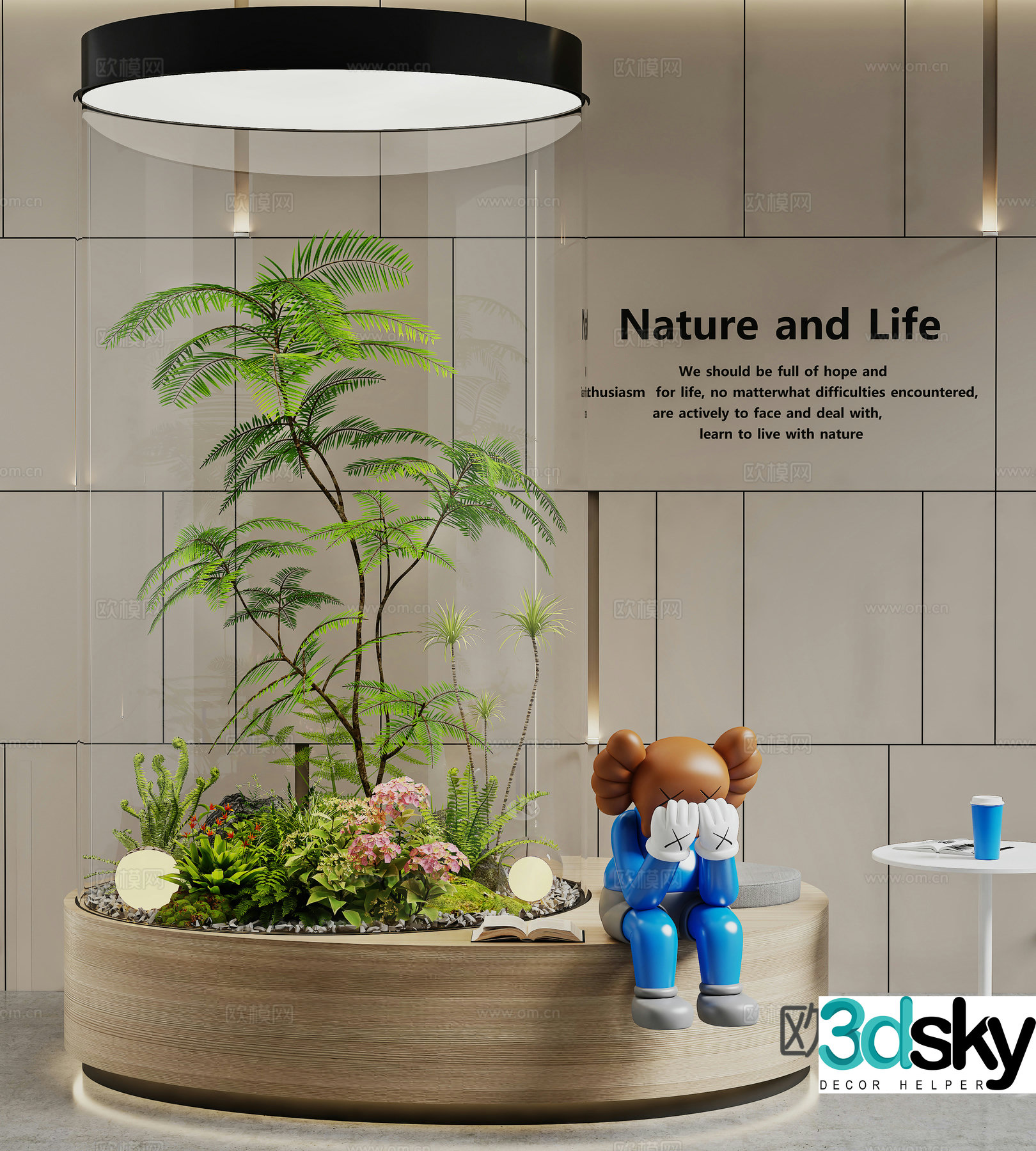 Modern interior landscape Landscape Landscape Round glass landscape Landscape Landscape Rest Area Garden Landscape 3D Model