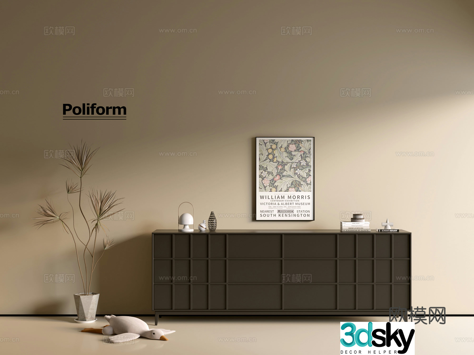 Modern black cabinet ins wind side cabinet chest cabinet low cabinet whole cabinet dining side cabinet balcony cabinet 3d model