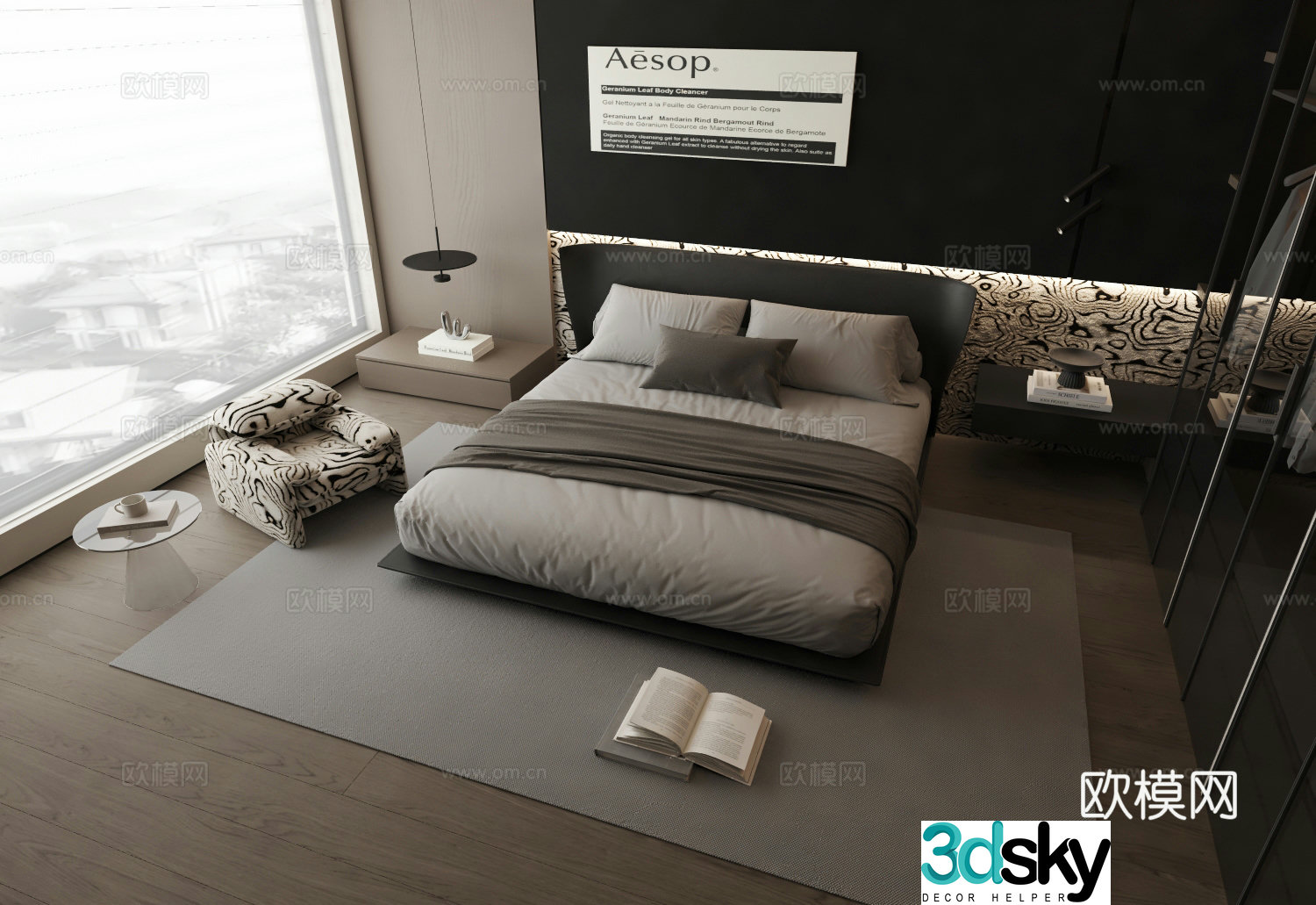 Italian style bedroom 3d model