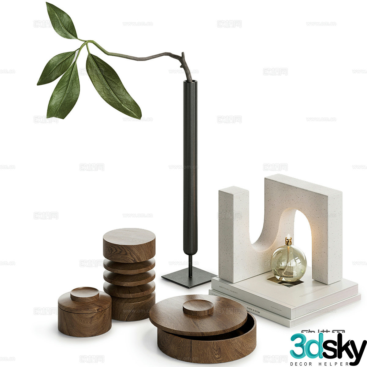 Modern Italian minimalist jewelry ornament combination 3D model