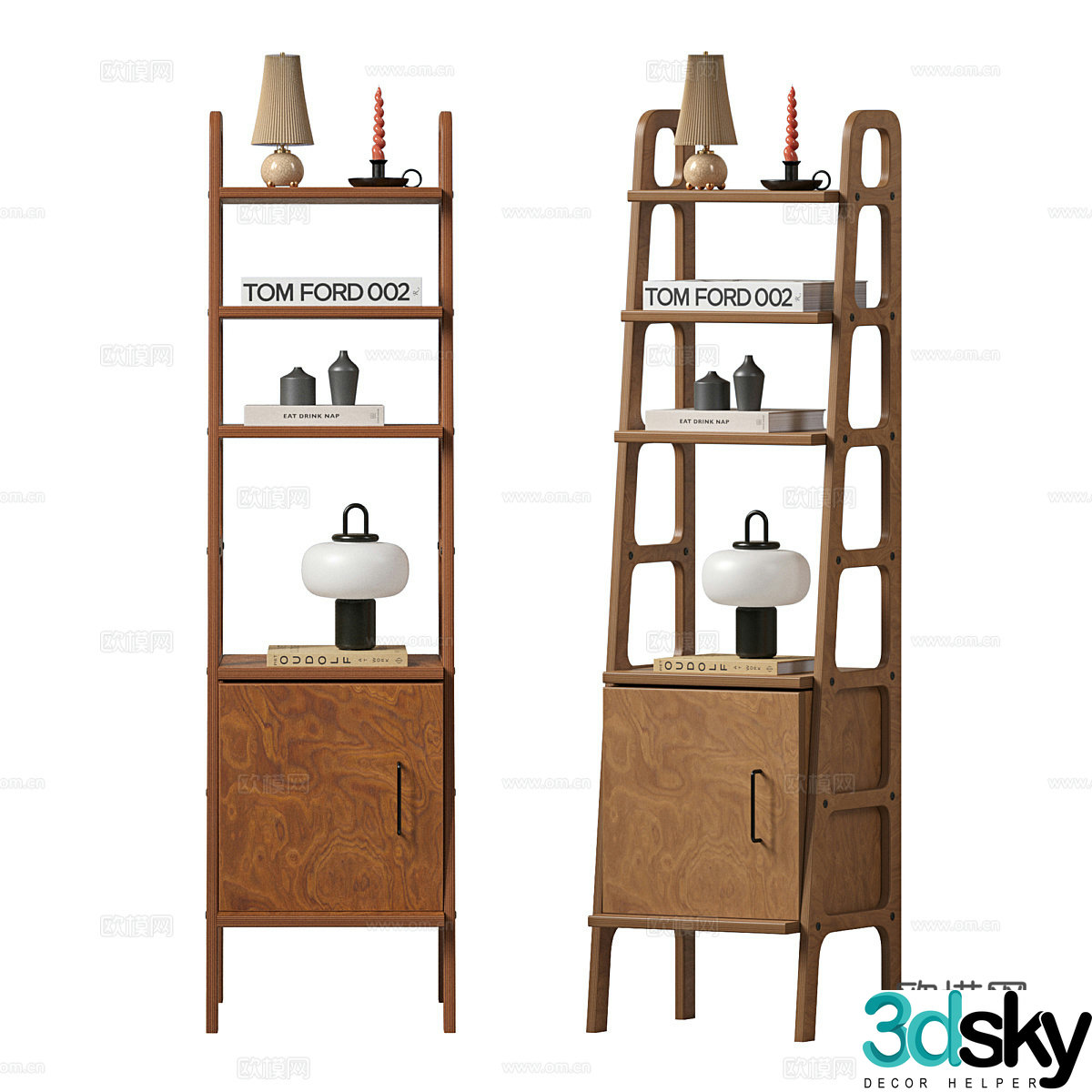 New Chinese style medieval style finished decorative cabinet rack 3D model