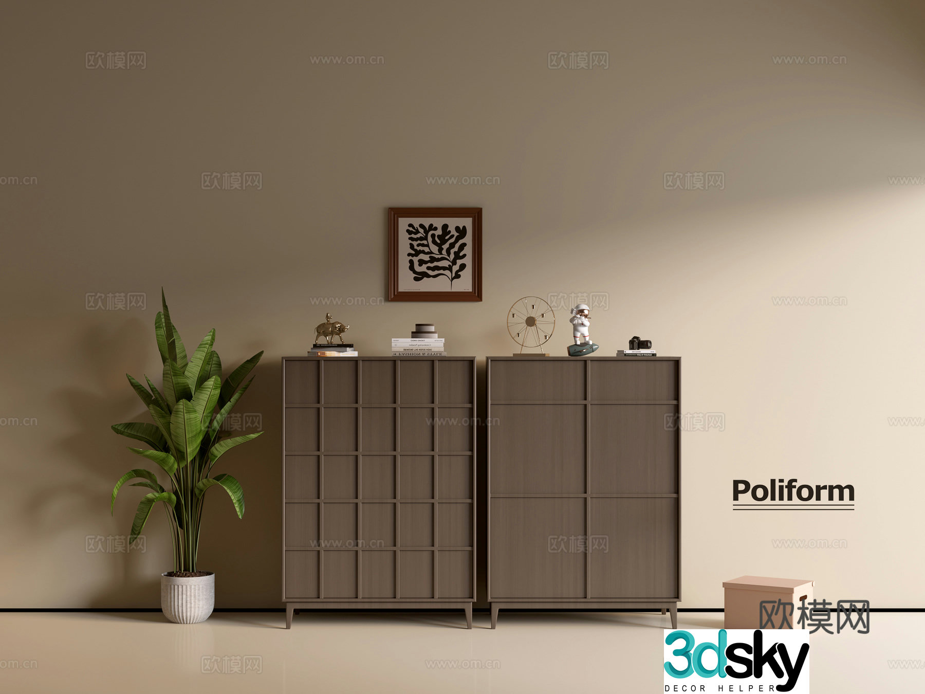 Modern wood grain cabinet ins wind minimalist wind cabinet whole cabinet sideboard balcony cabinet storage 3D model