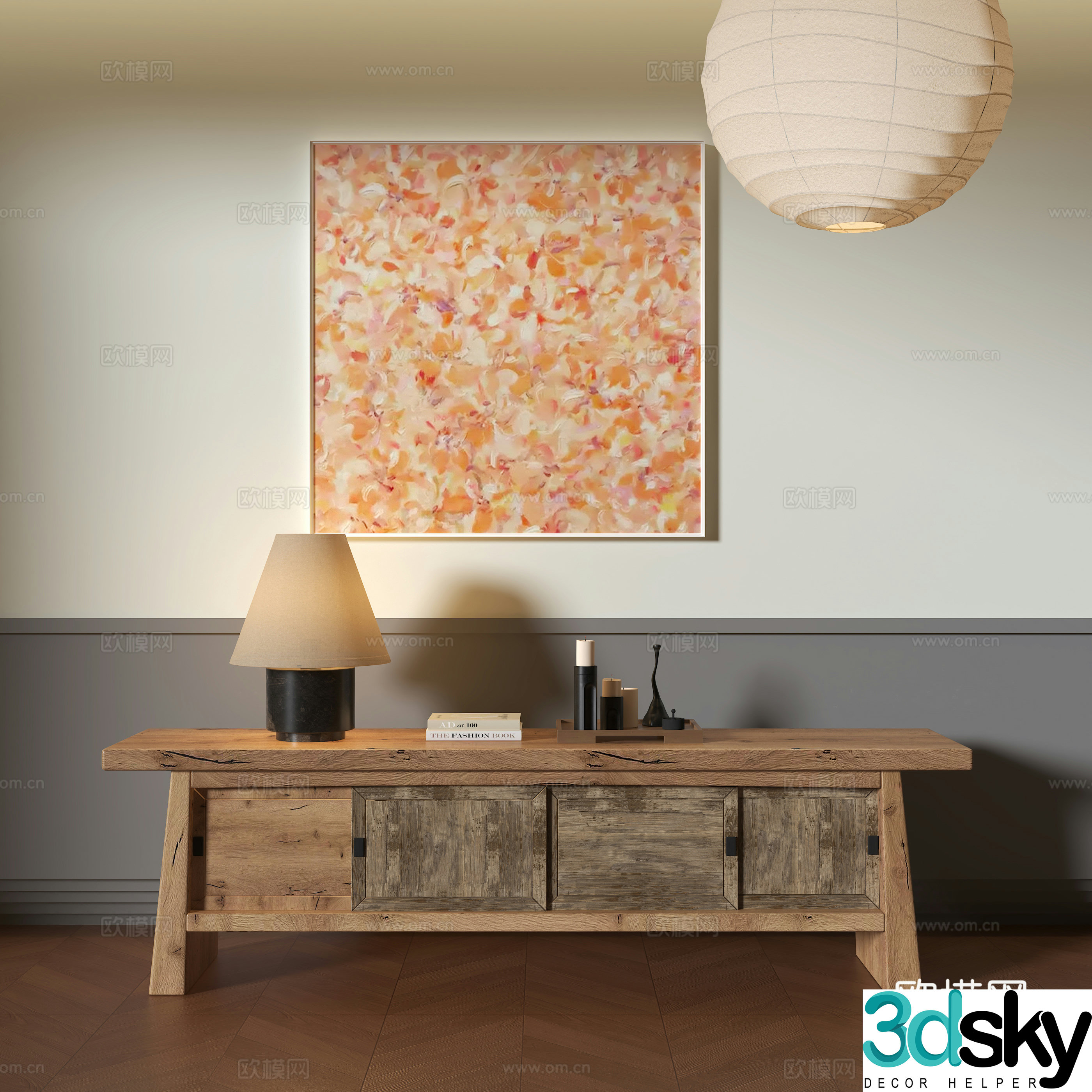 Wasabi Wind Locker Decorative Picture Table Lamp Chandelier 3D Model
