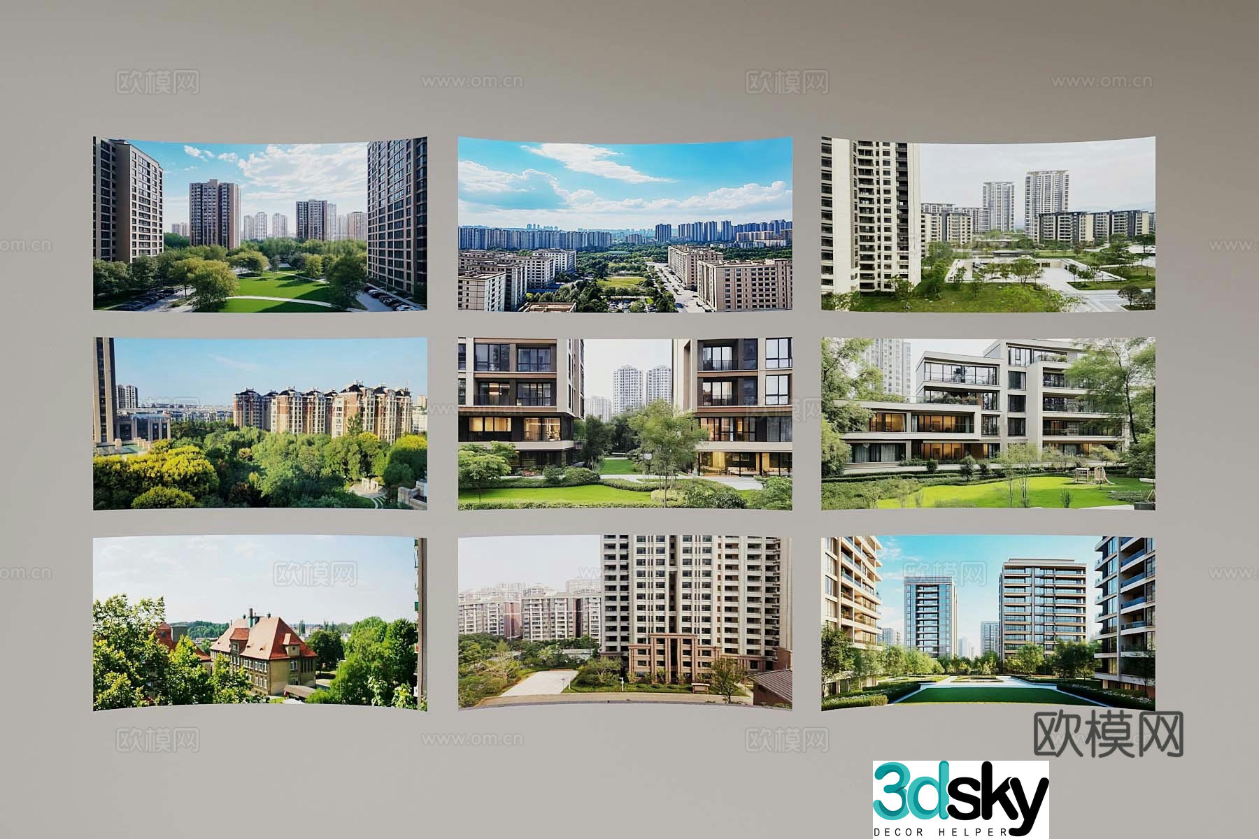 Modern outdoor community outdoor city outdoor 3d model