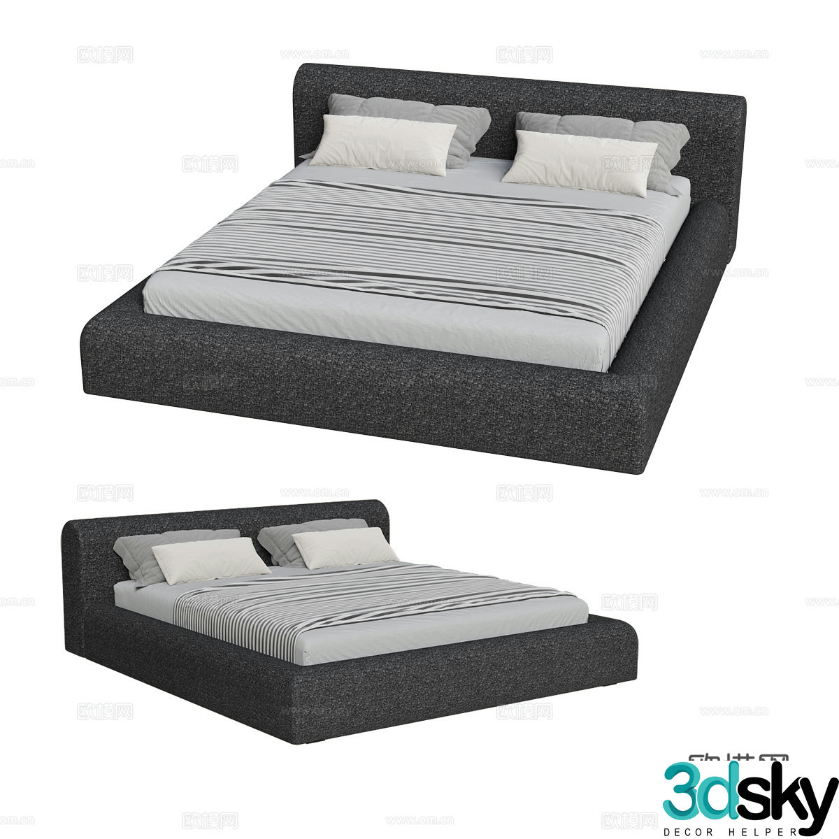 Double bed 3d model