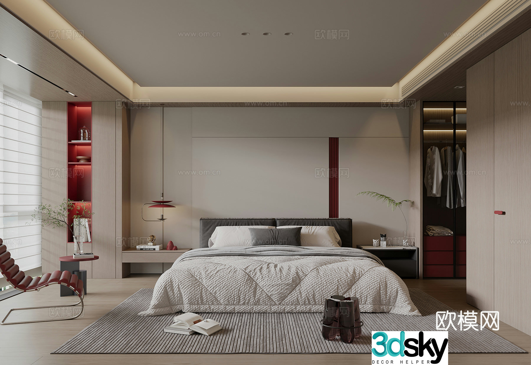 Italian bedroom modern bedroom master bedroom bedroom 3d model