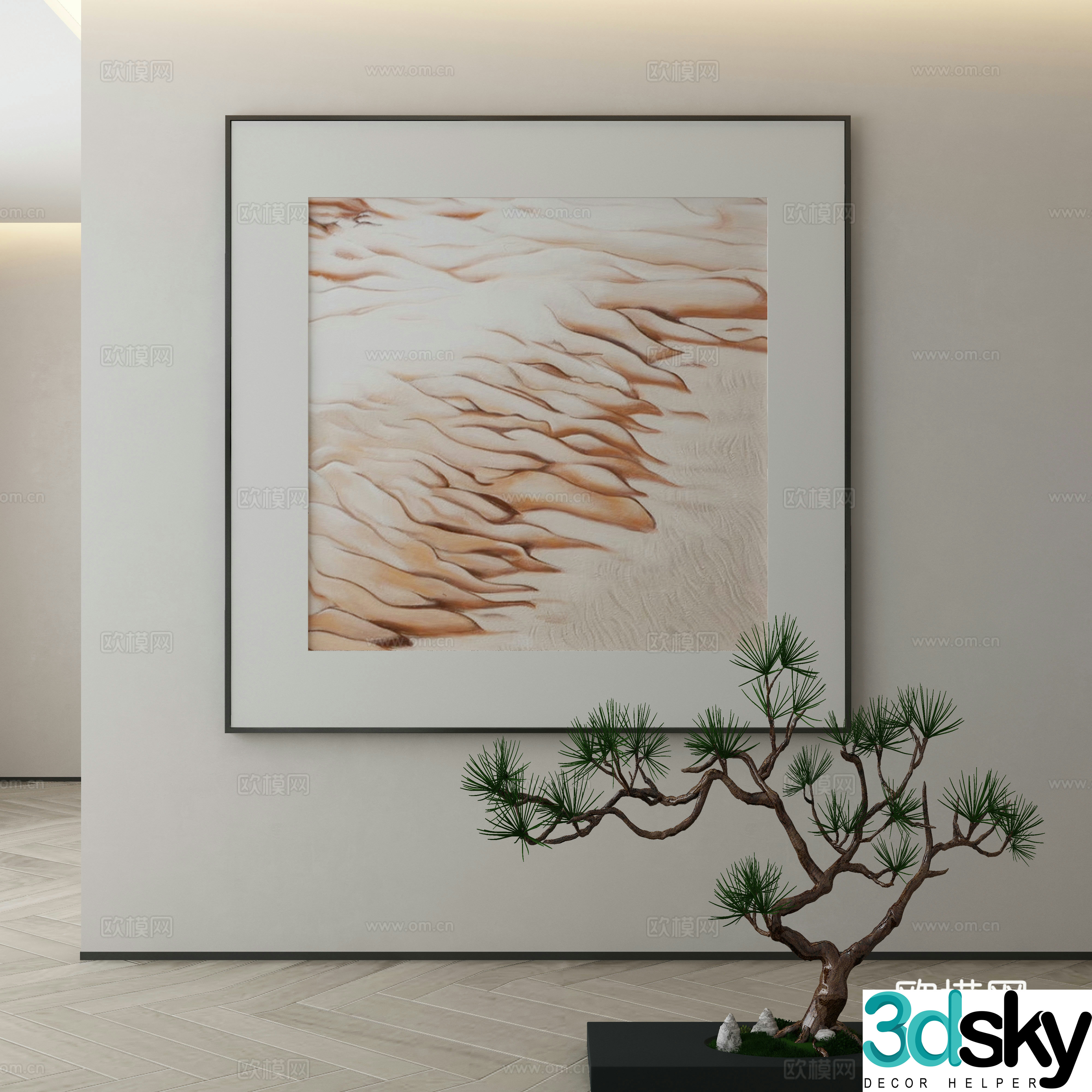 Modern Wasabi Hanging Painting Oil Painting 3D Model