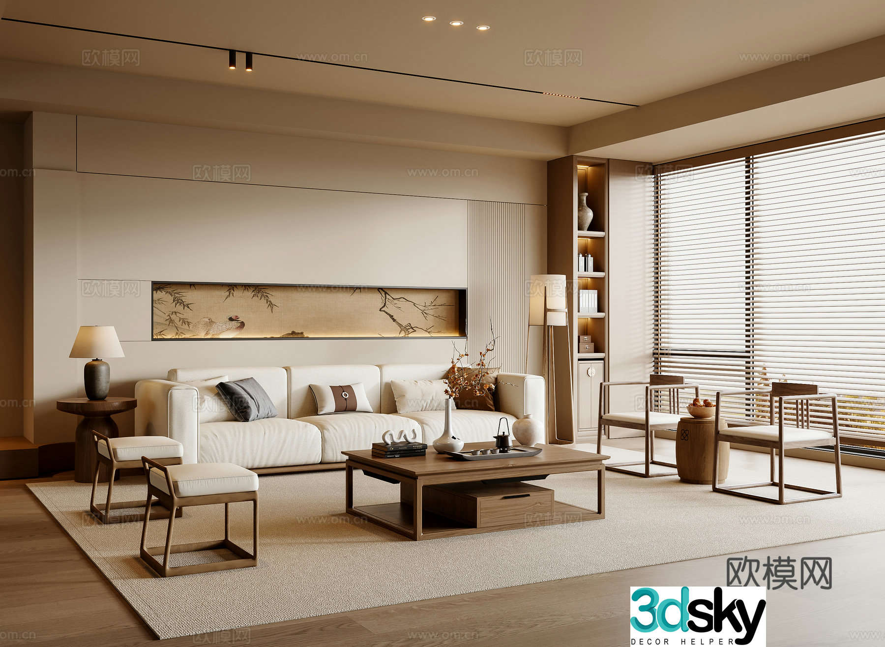 New Chinese living room 3D model