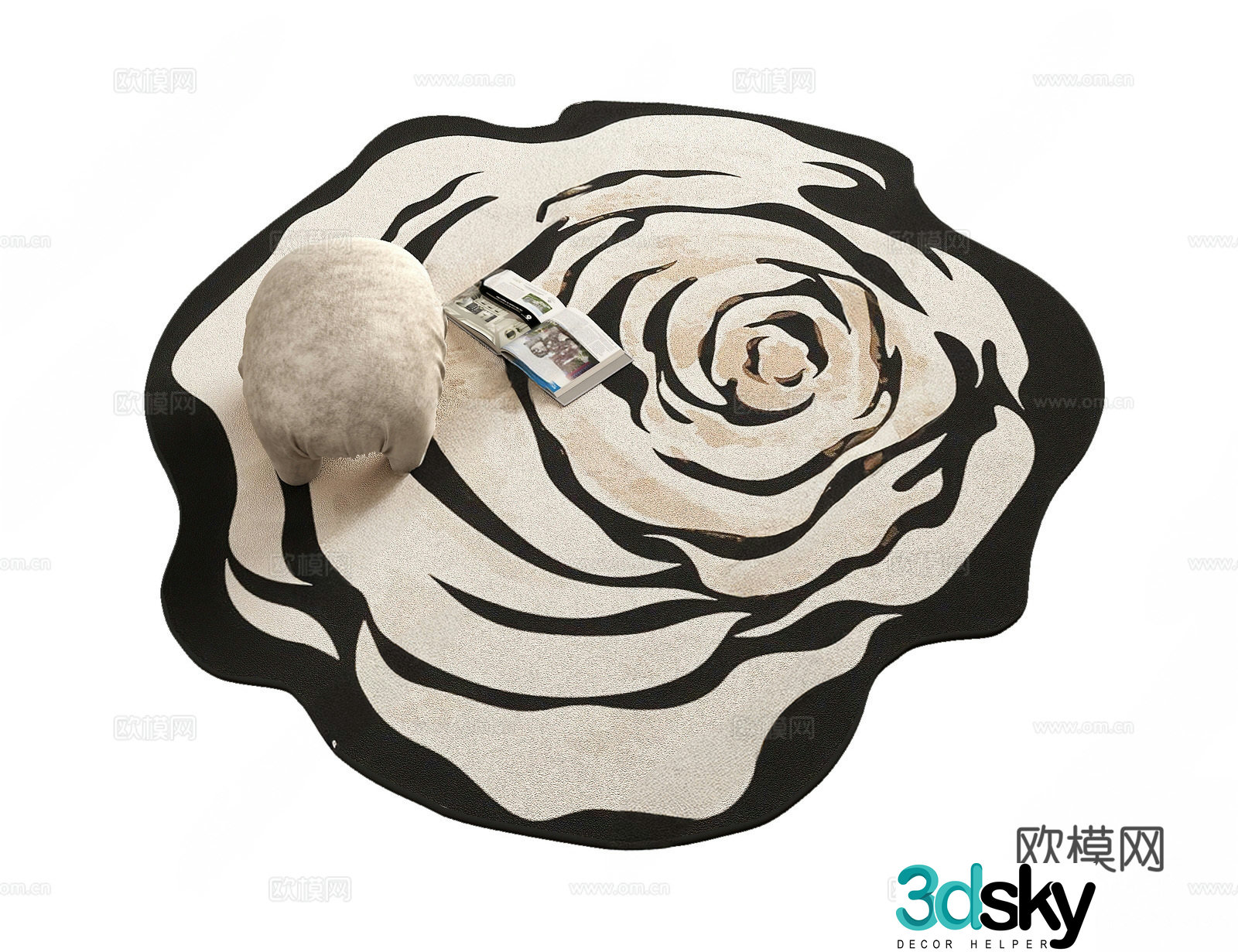 Modern shaped carpet 3d model