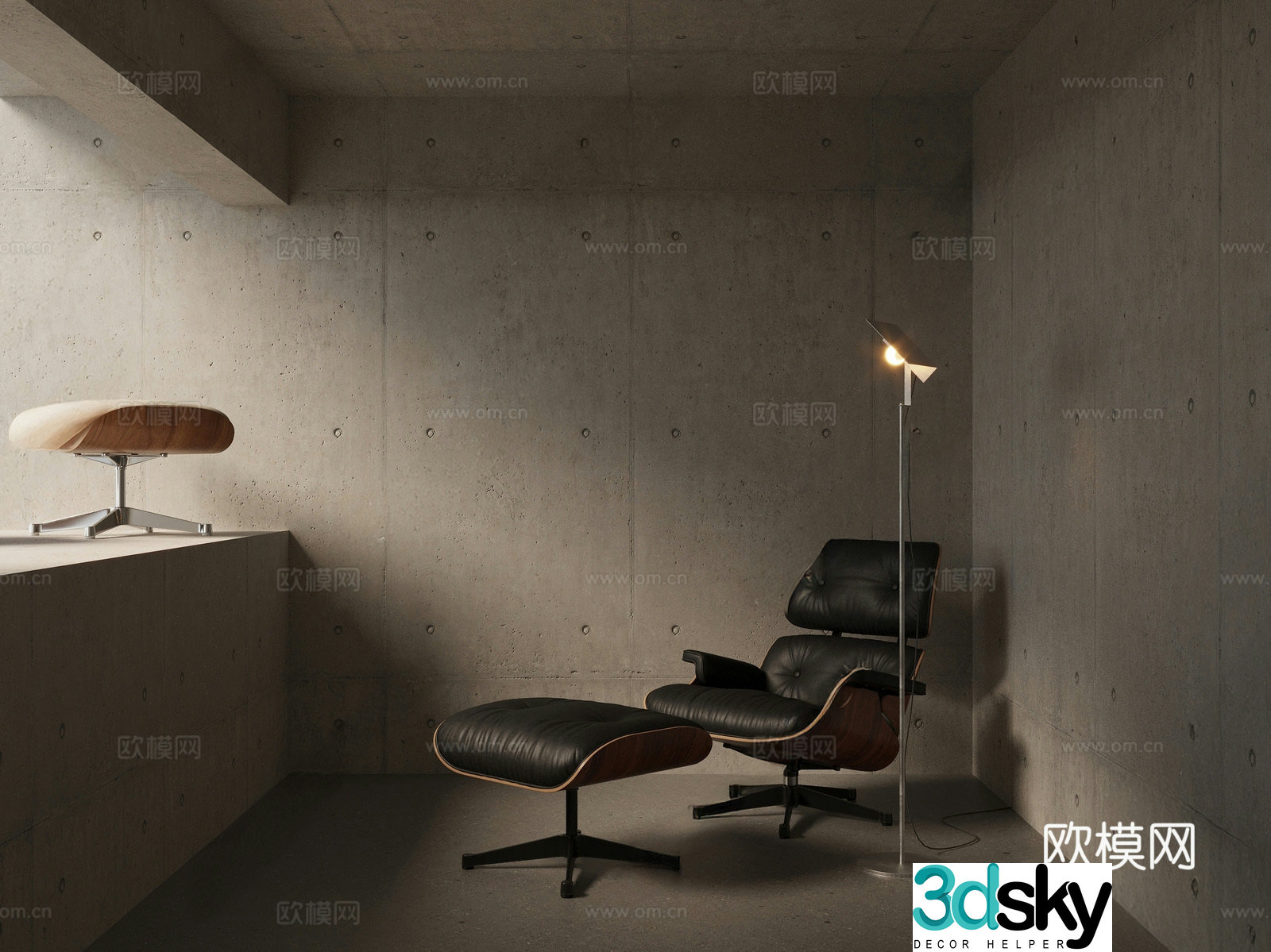 Modern retro lounge chair 3d model